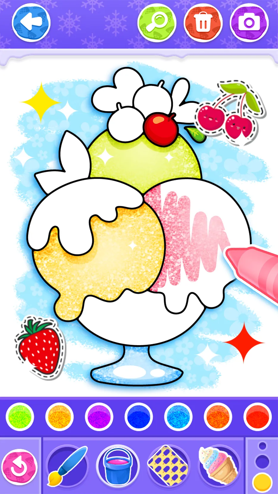 Glitter Ice Cream Coloring | Indus Appstore | Screenshot