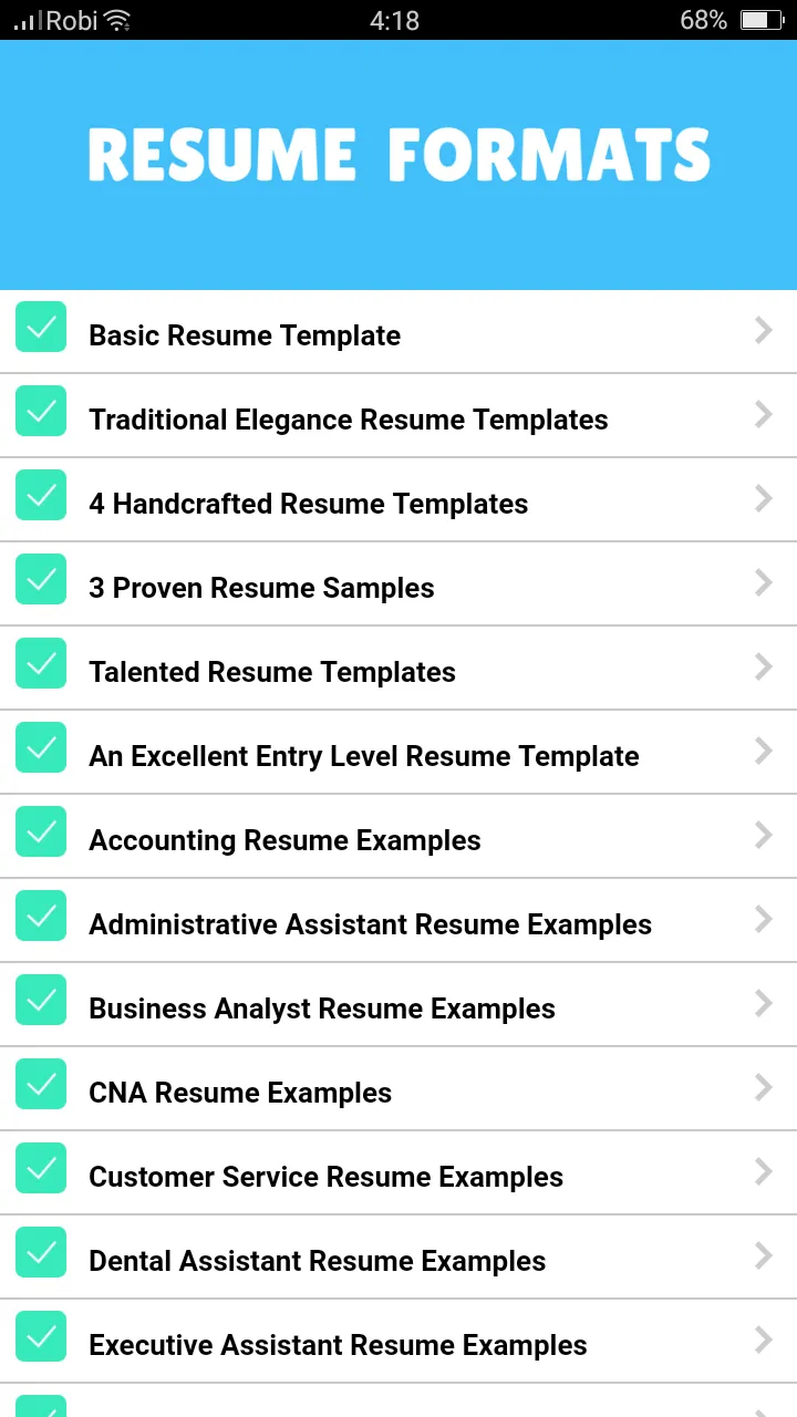 Resume Formats: PDF Templates | Indus Appstore | Screenshot