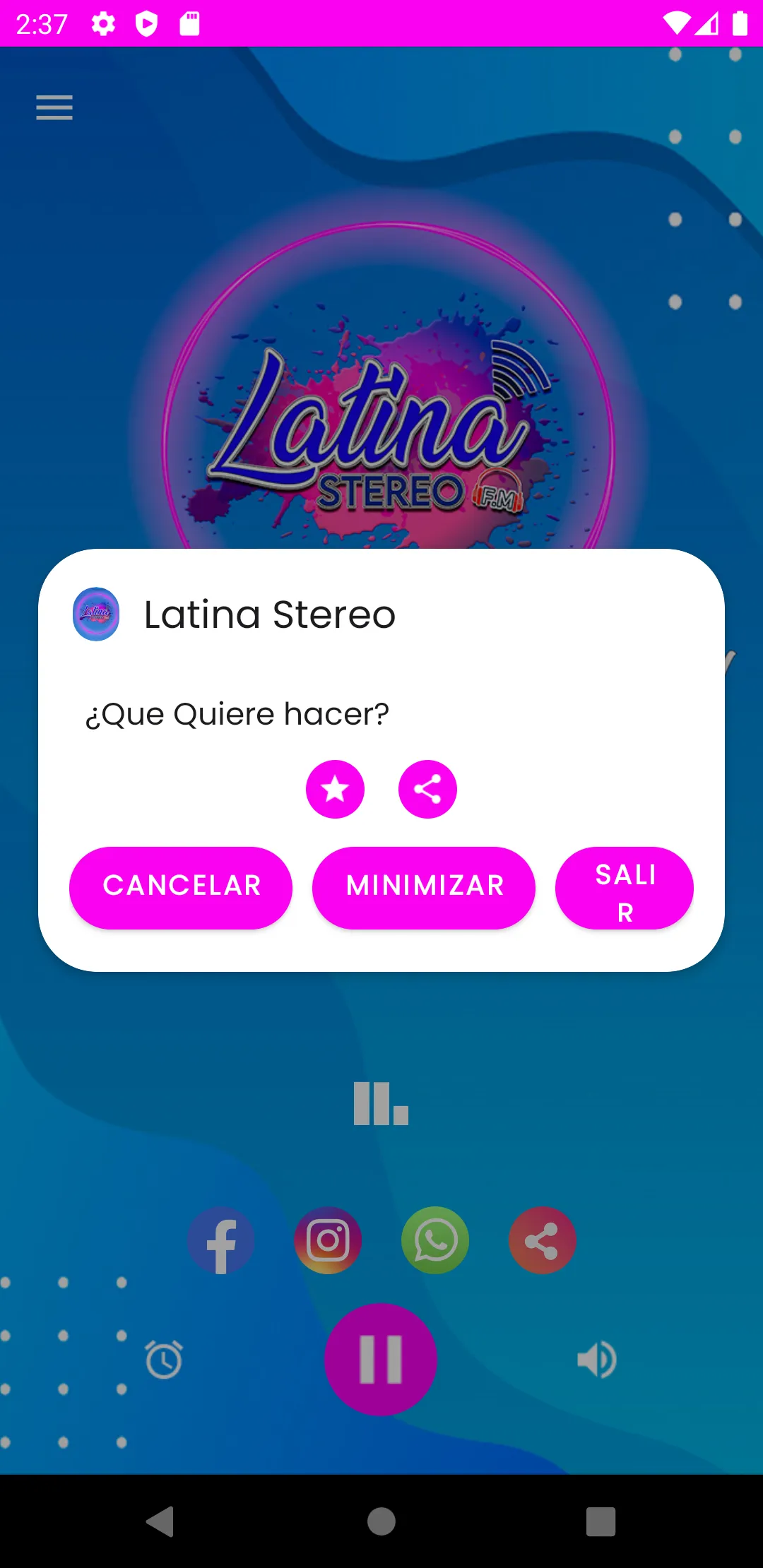 Latina Stereo Online | Indus Appstore | Screenshot