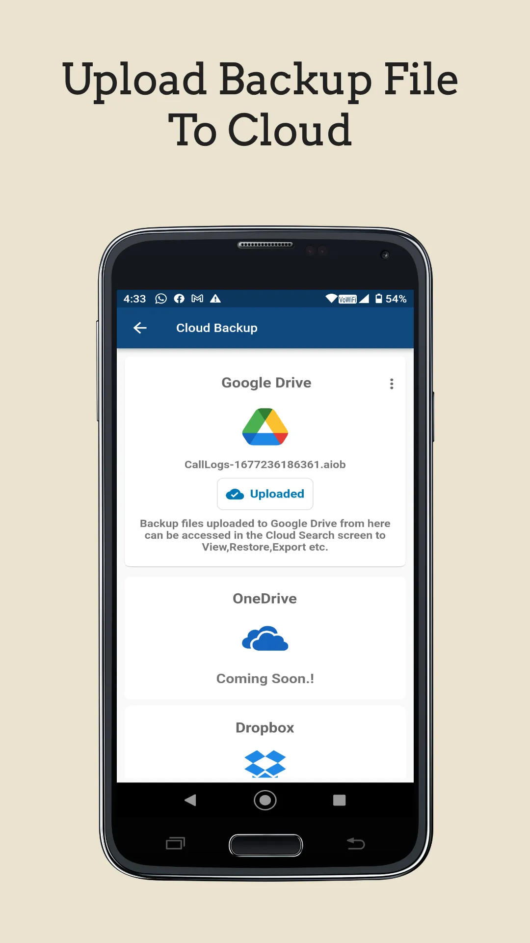 Call Logs Backup | Indus Appstore | Screenshot