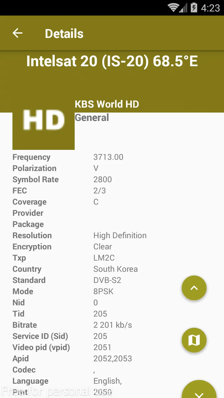 Intelsat Frequency List | Indus Appstore | Screenshot