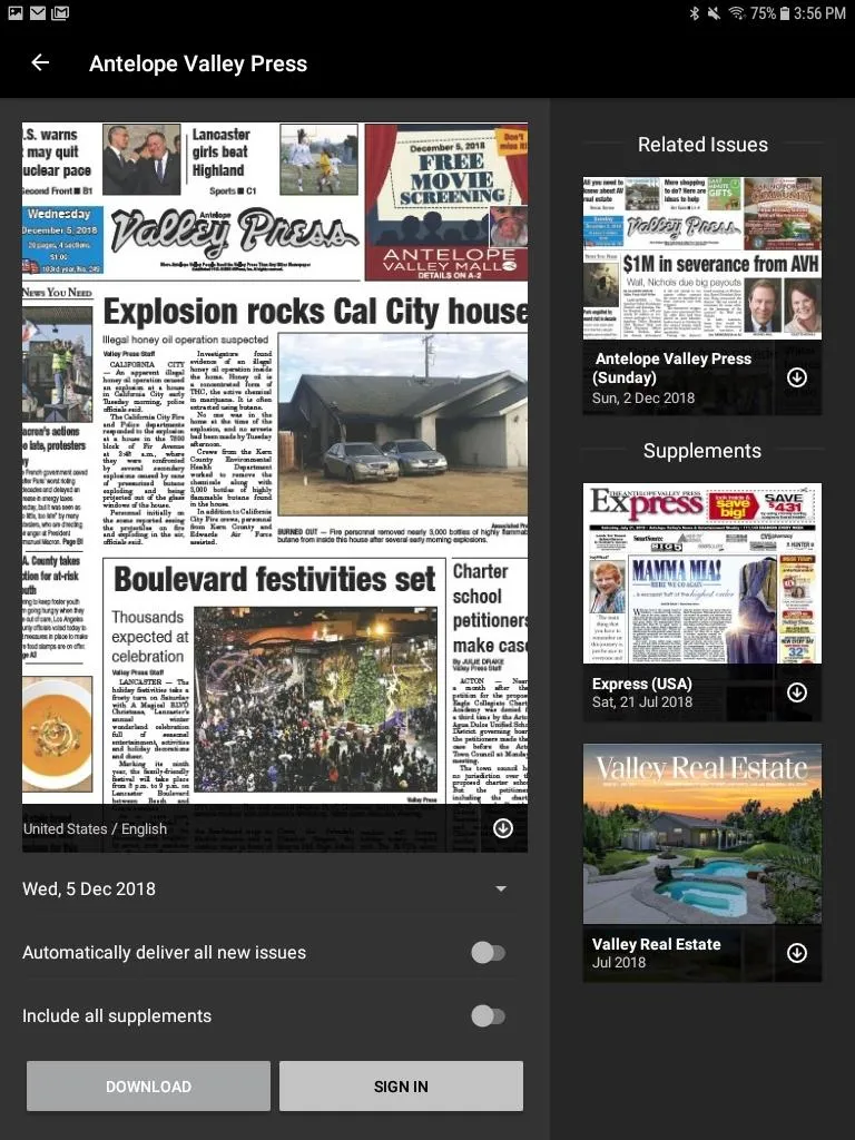 Antelope Valley Press E Editio | Indus Appstore | Screenshot