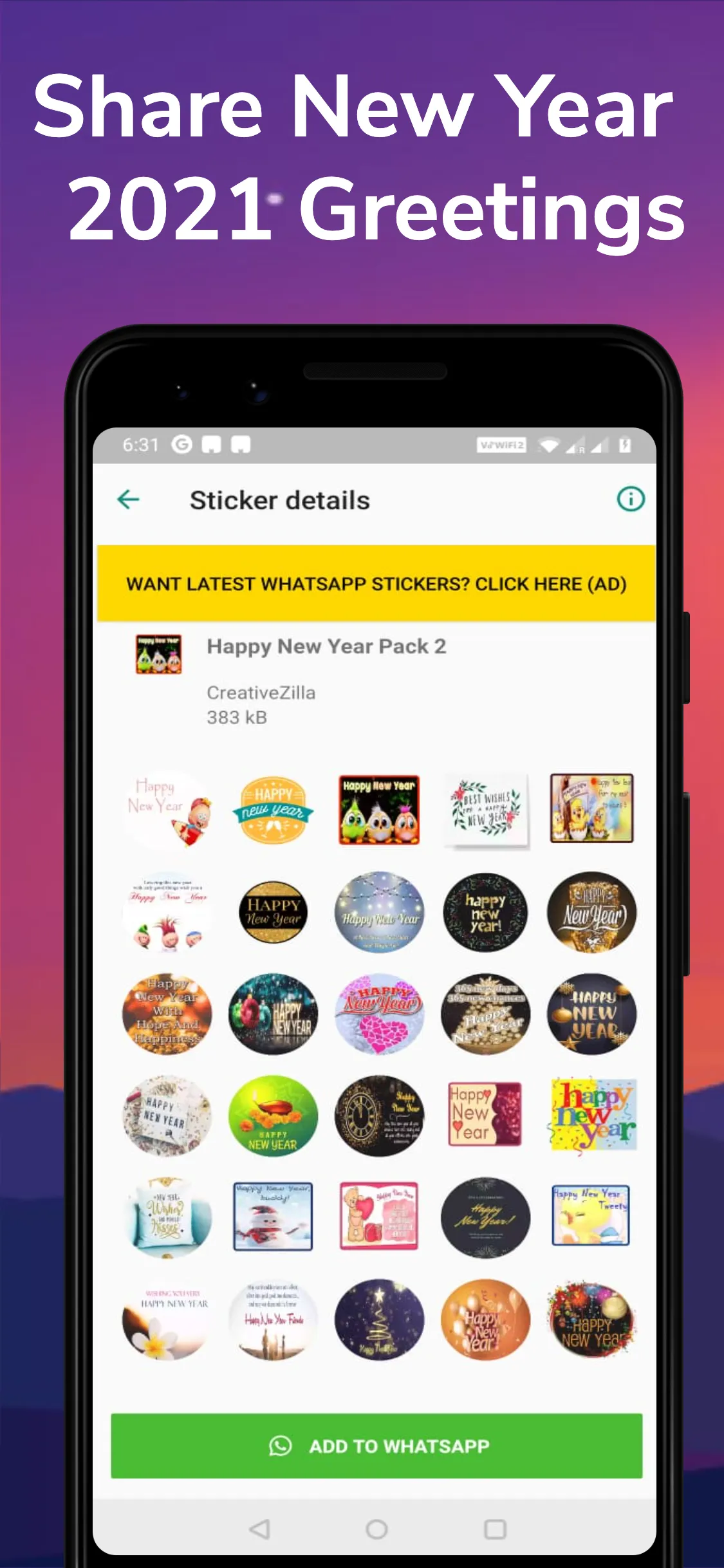 2025 NewYear Stickers for WA | Indus Appstore | Screenshot