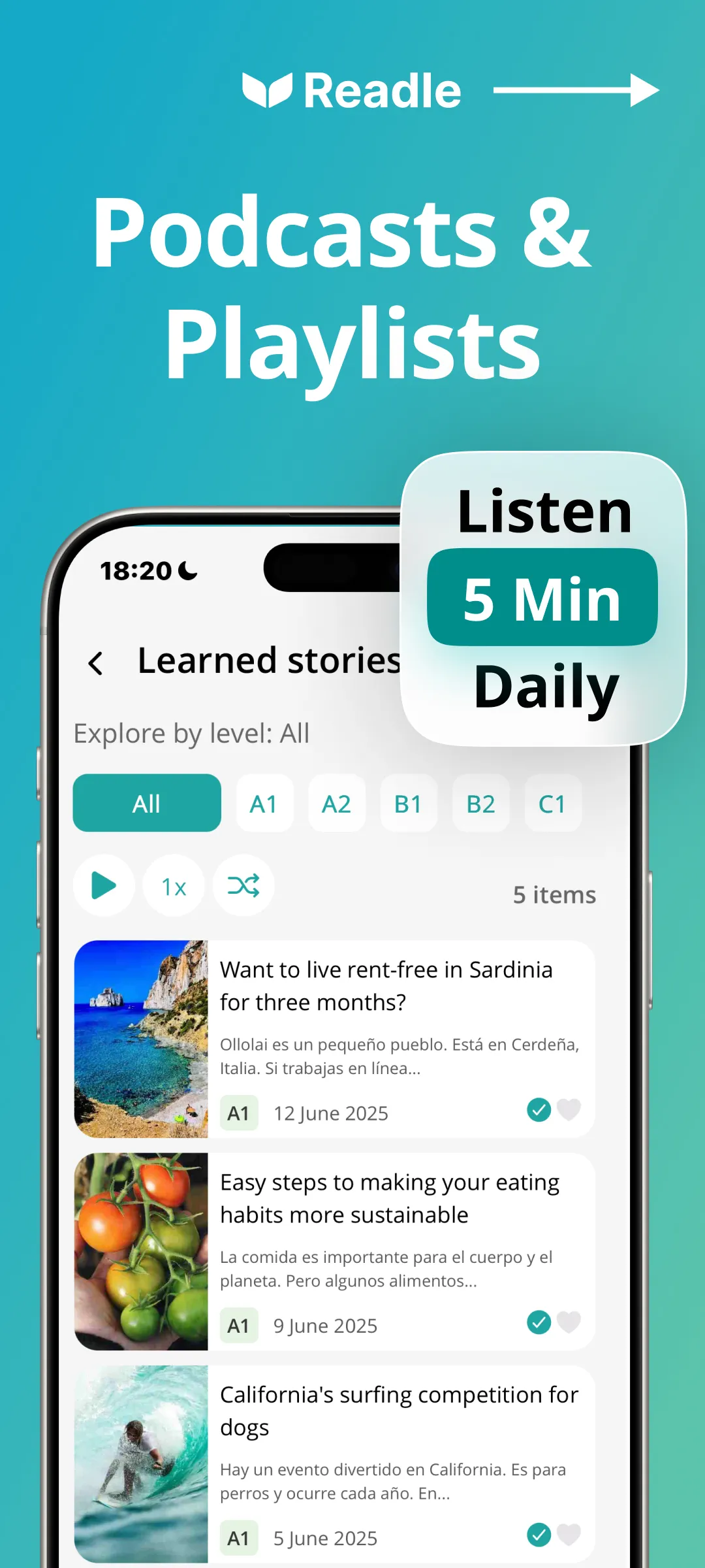 Learn Spanish: Daily Readle | Indus Appstore | Screenshot