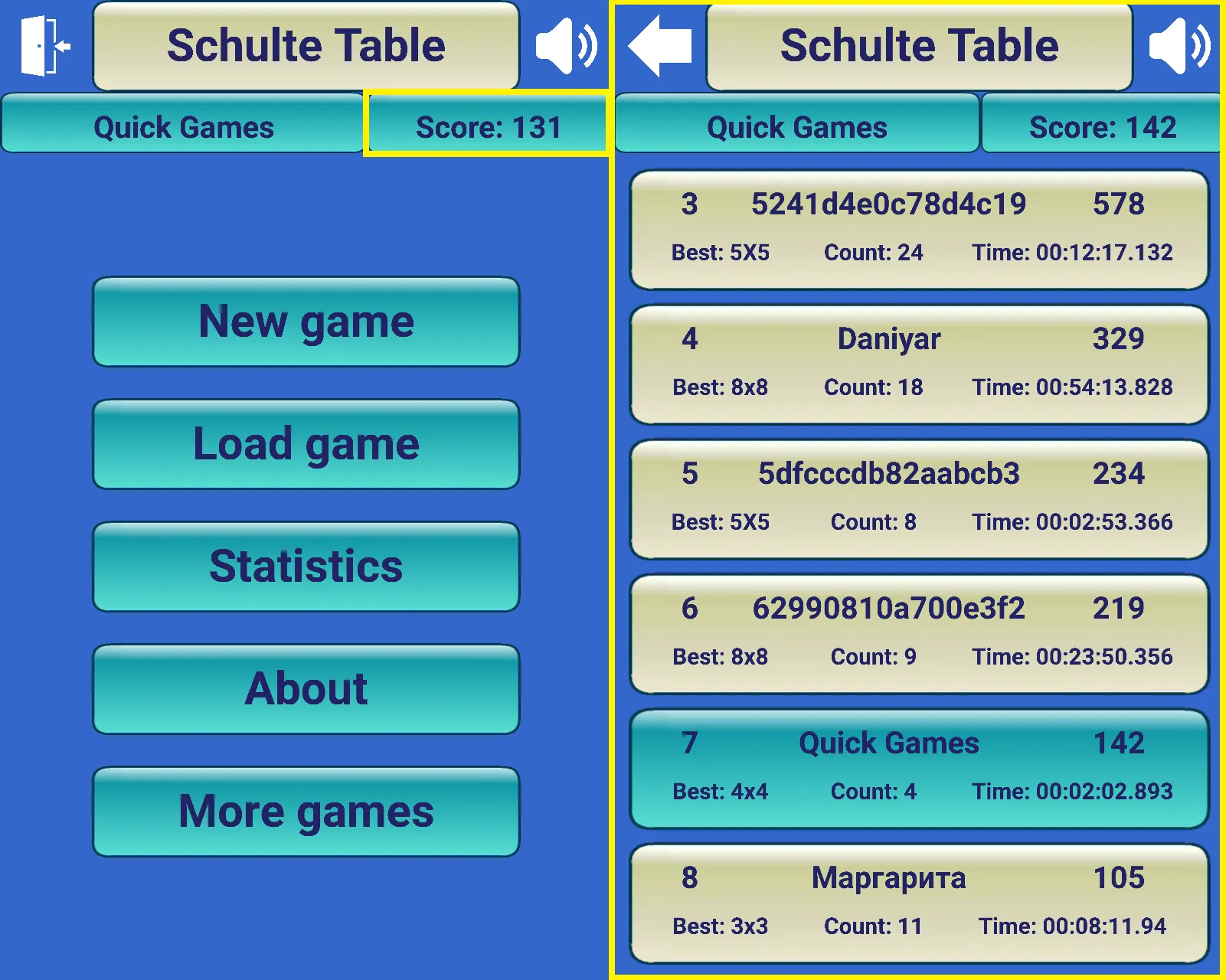 Schulte Table | Indus Appstore | Screenshot