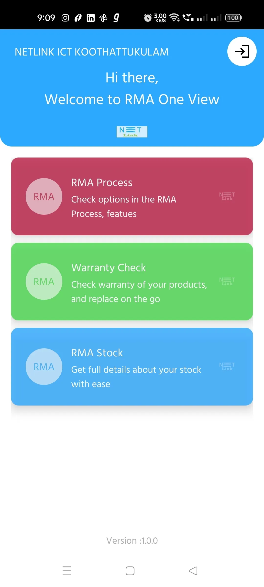 Netlink RMA App | Indus Appstore | Screenshot