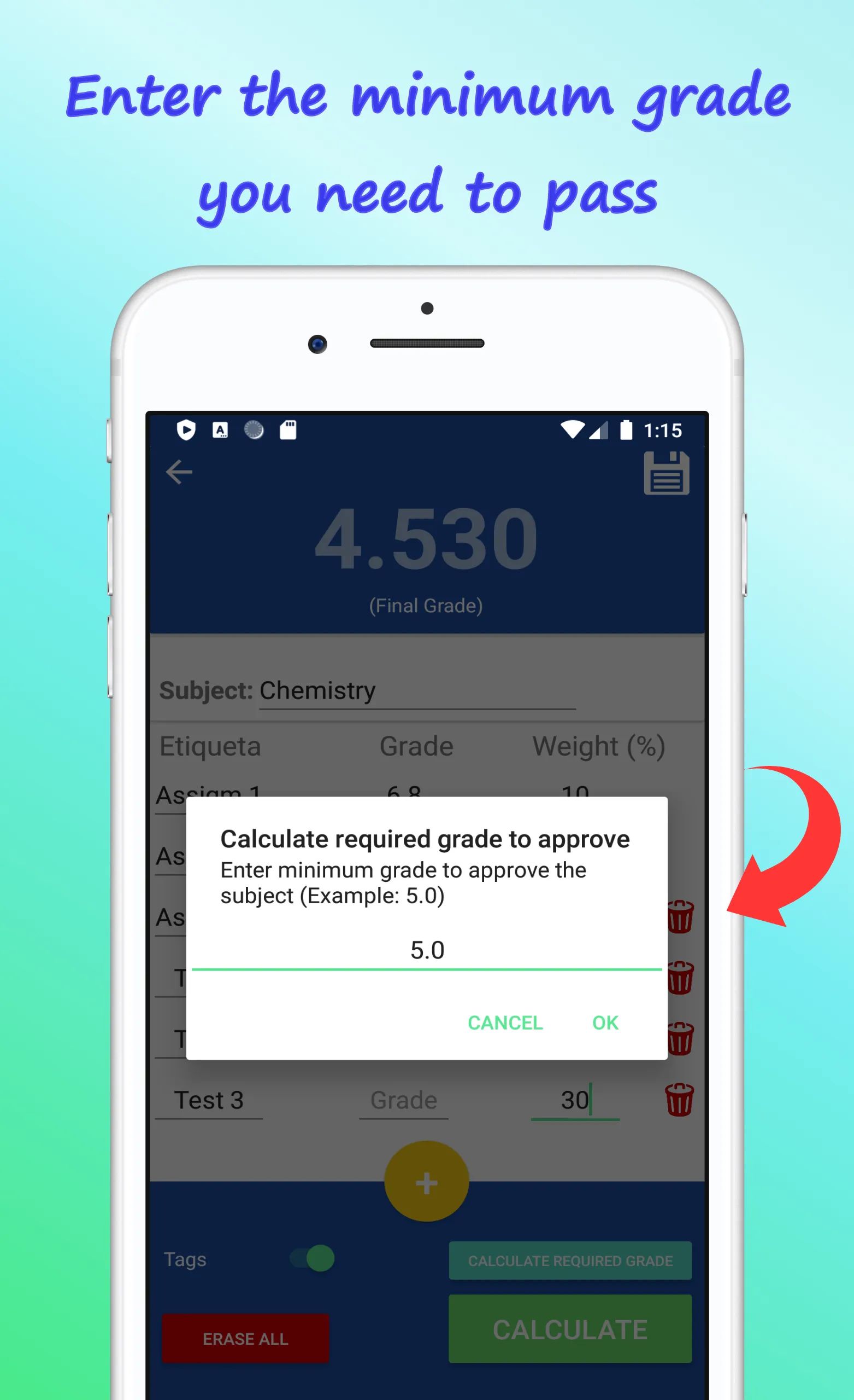 Grades Calculator | Indus Appstore | Screenshot