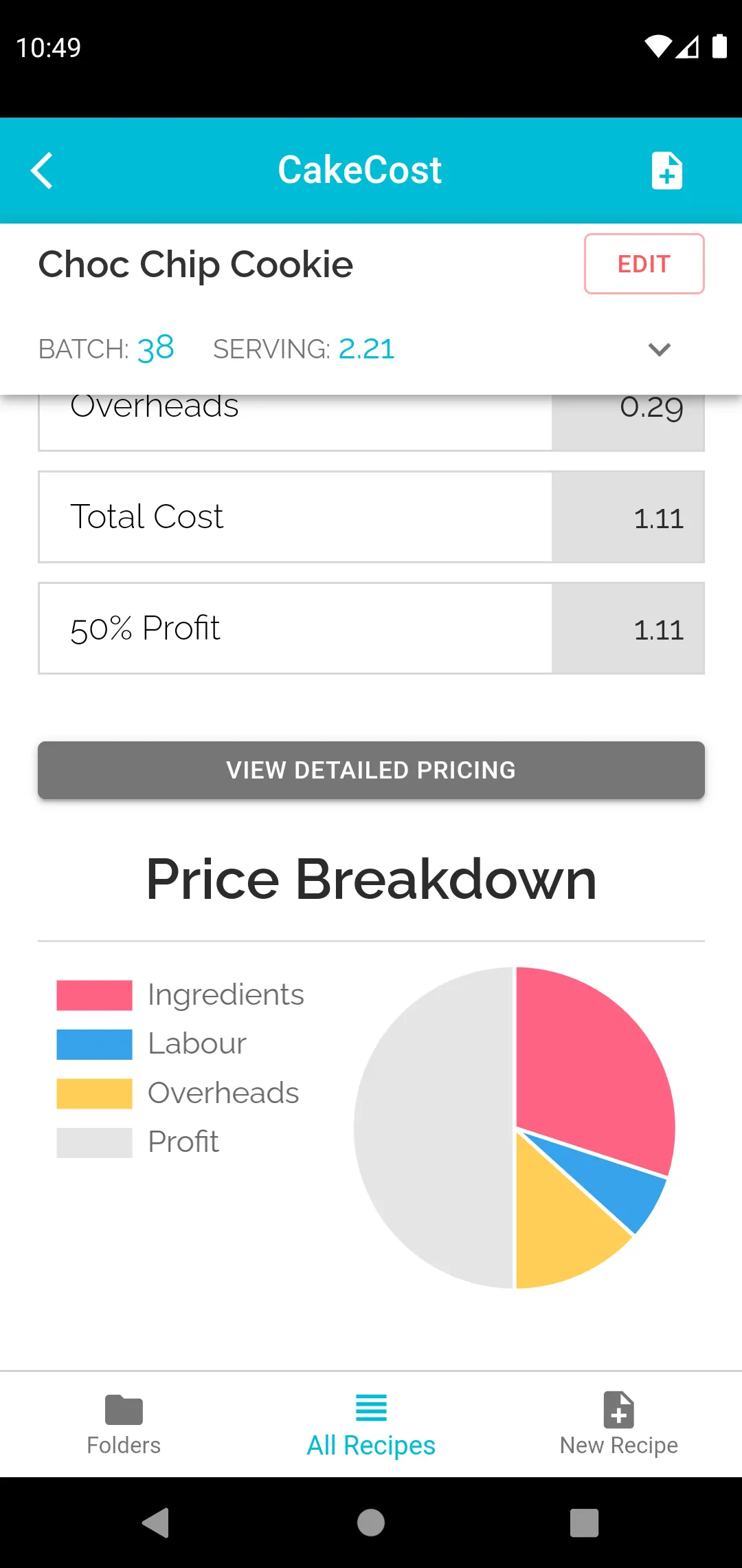 CakeCost | Indus Appstore | Screenshot