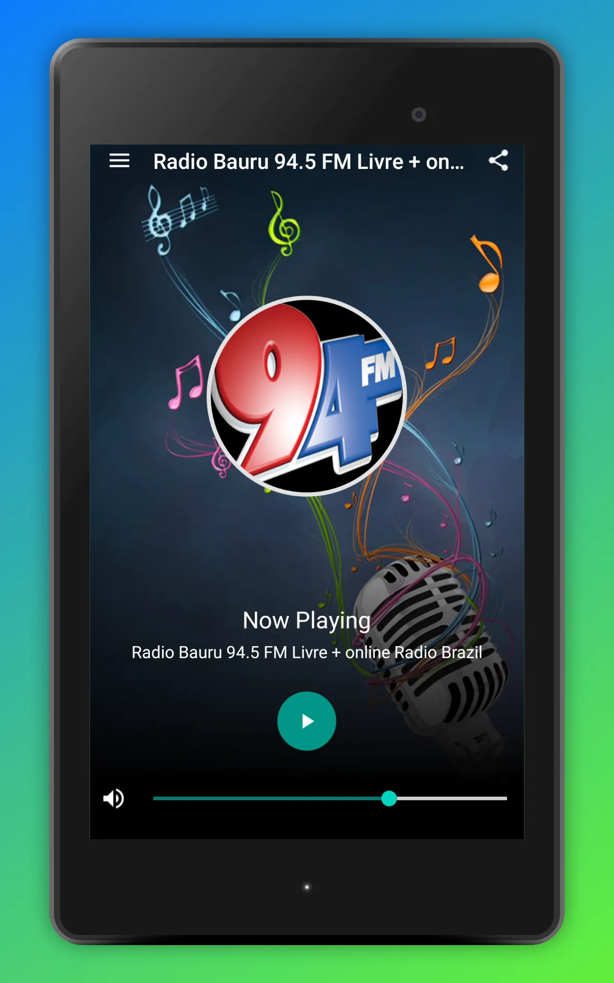 Radio 94 FM Bauru App Brasil | Indus Appstore | Screenshot