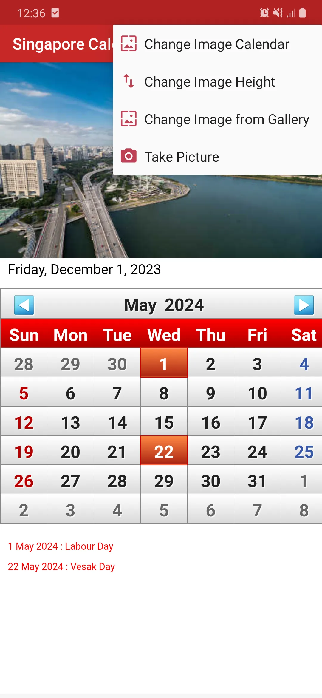 Singapore Calendar 2024 | Indus Appstore | Screenshot