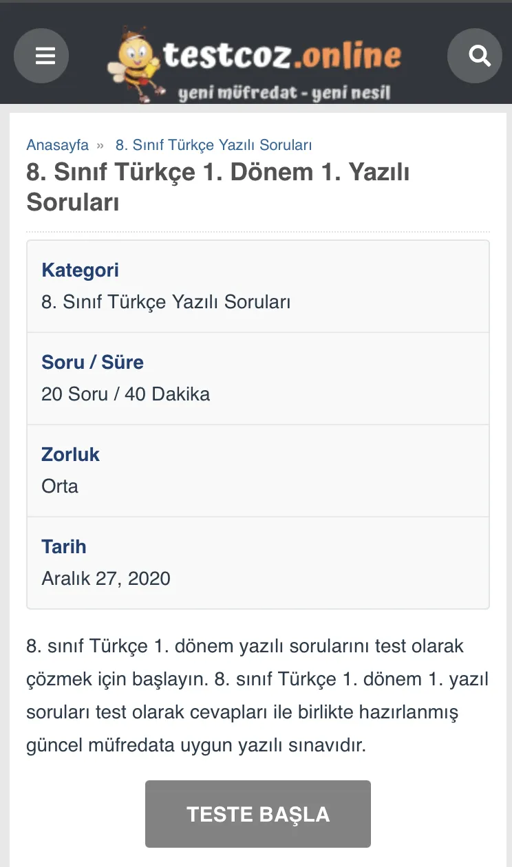 Test Çöz | Indus Appstore | Screenshot