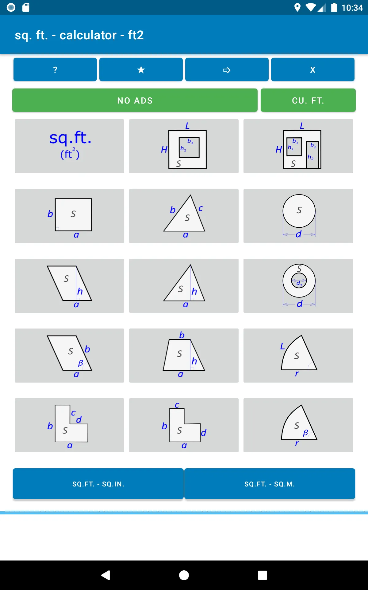 sq. ft. - calculator - ft2 | Indus Appstore | Screenshot