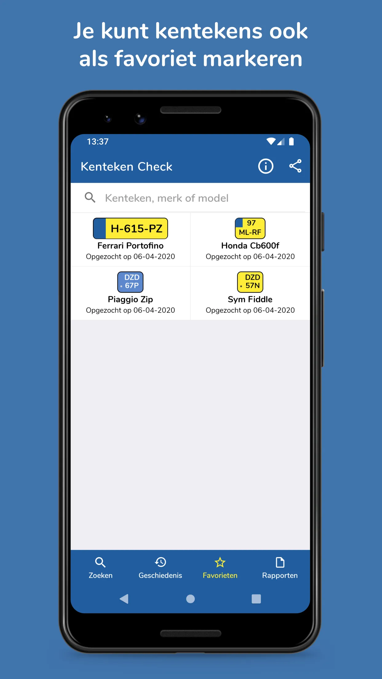 Kenteken Check | Indus Appstore | Screenshot