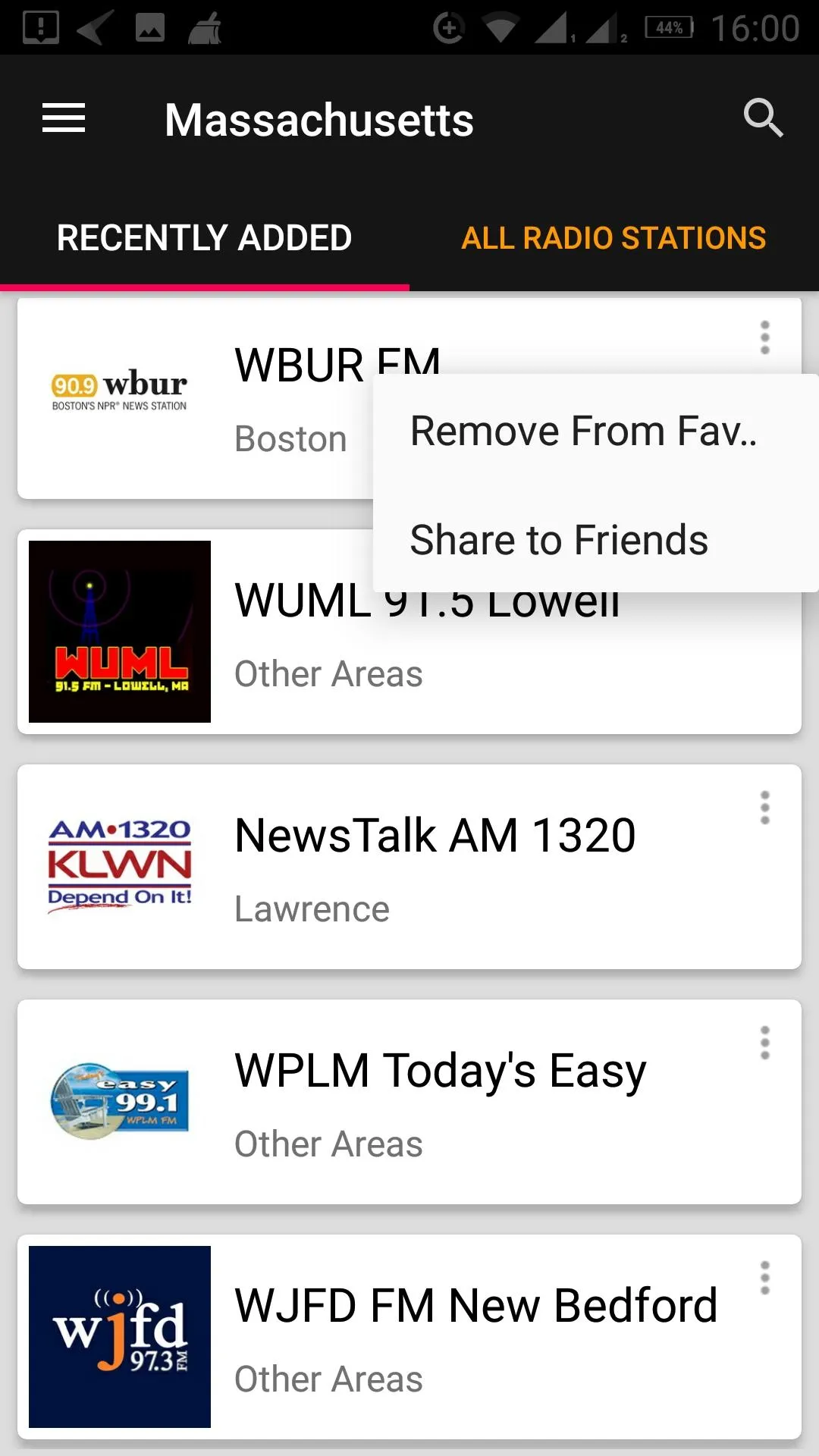 Massachusetts Radio Stations | Indus Appstore | Screenshot