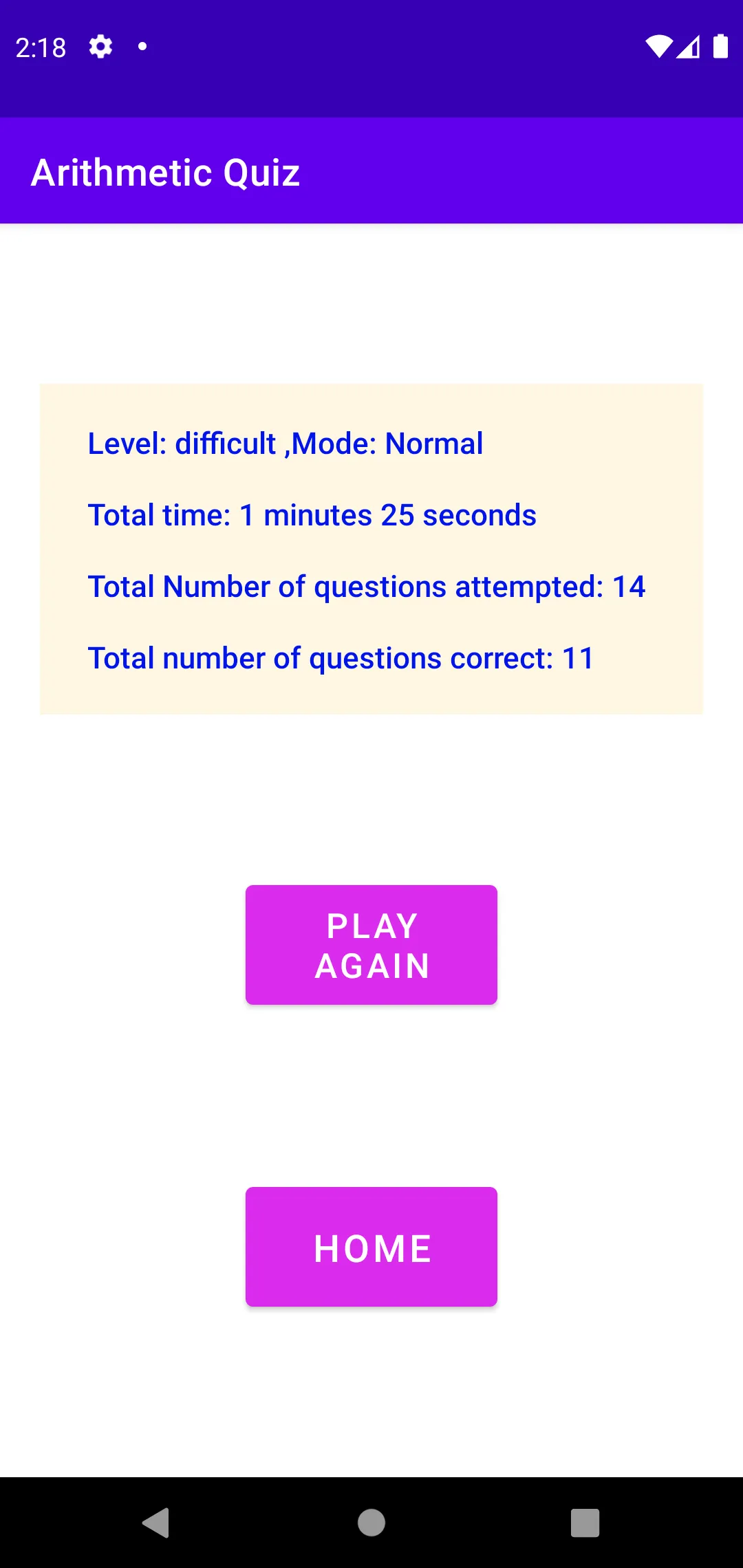 Arithmetic Quiz | Indus Appstore | Screenshot