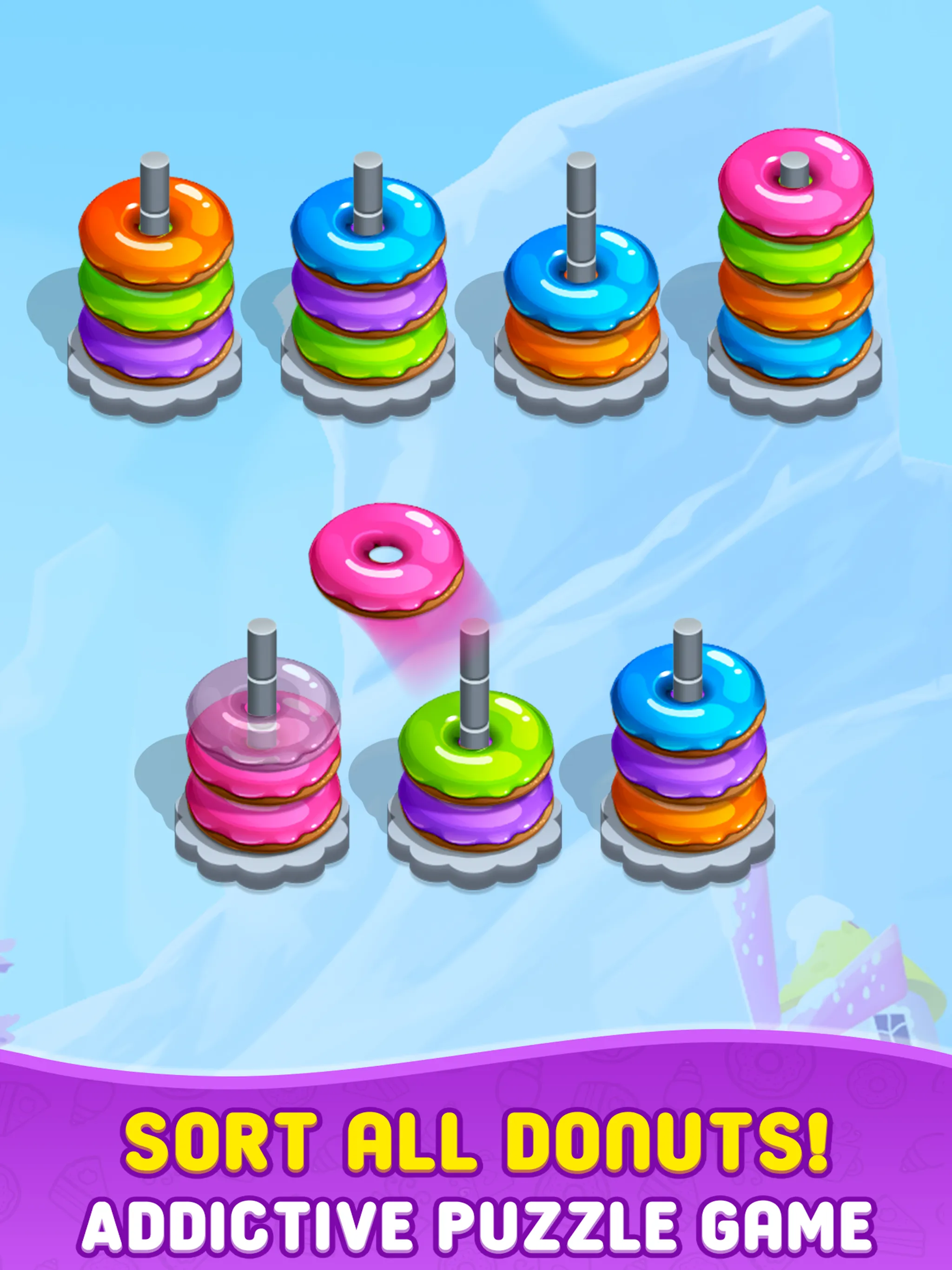 Donut Hoop Stack 3d Color Sort | Indus Appstore | Screenshot