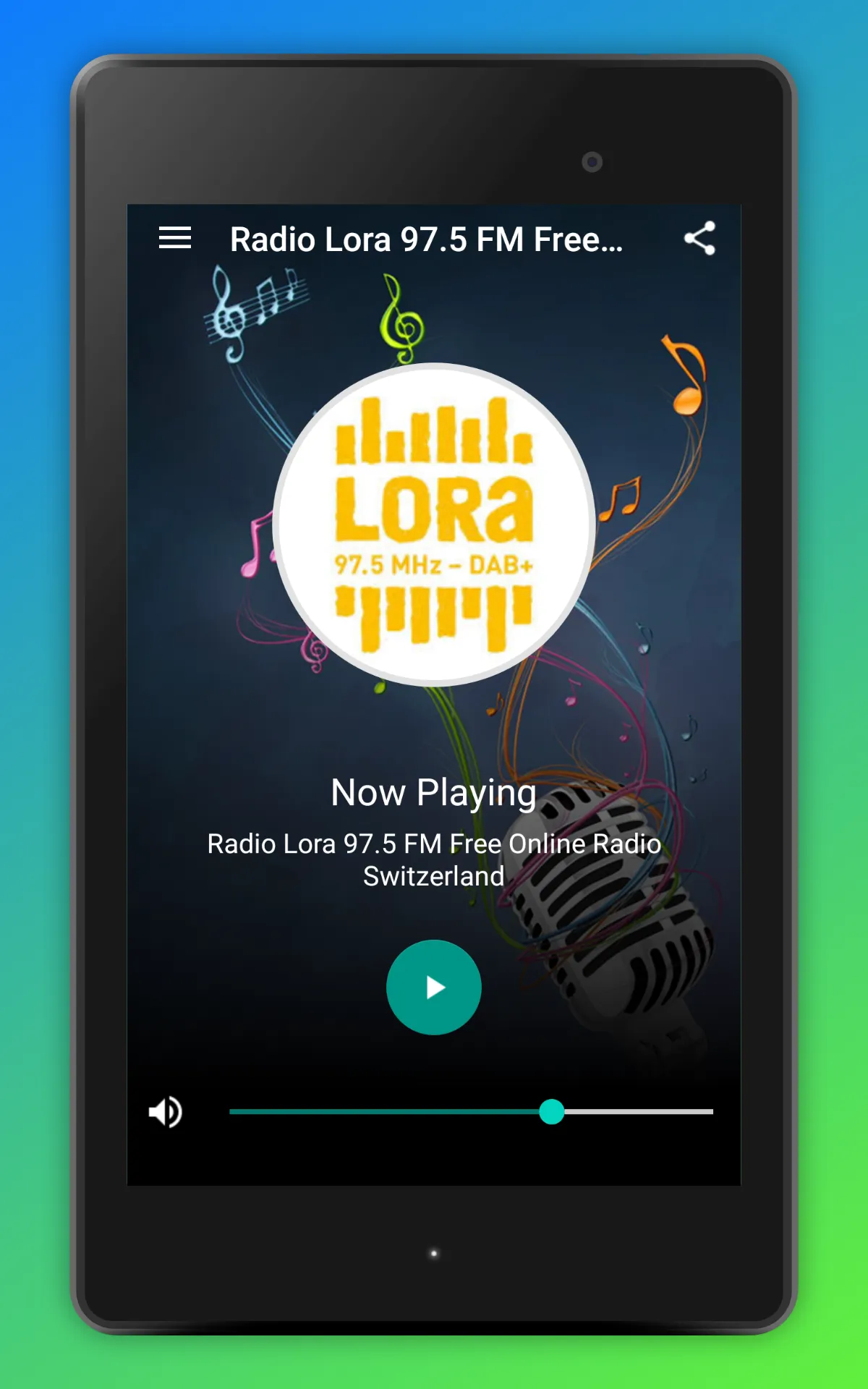 Radio LoRa 97.5 FM App Schweiz | Indus Appstore | Screenshot