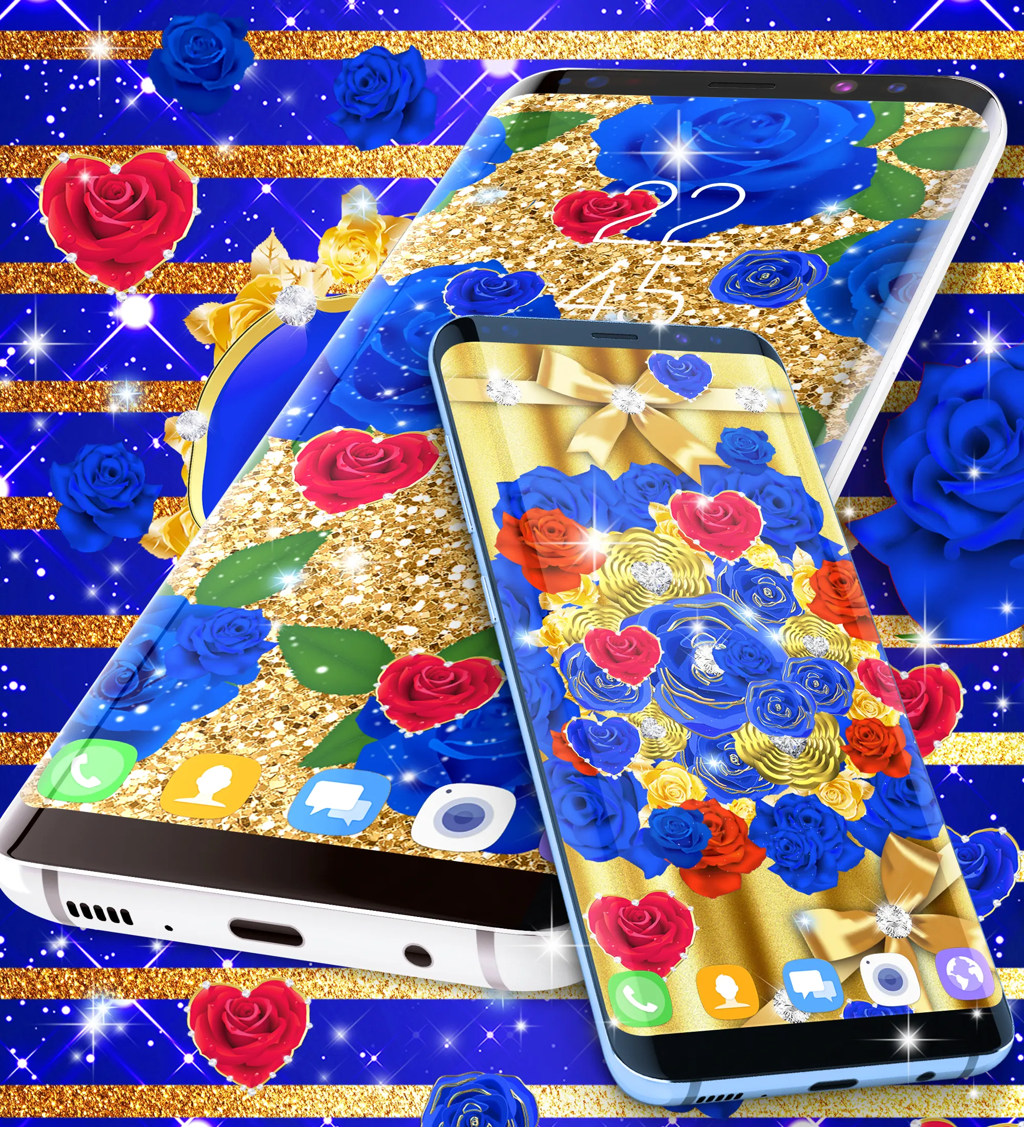 Blue golden rose wallpapers | Indus Appstore | Screenshot