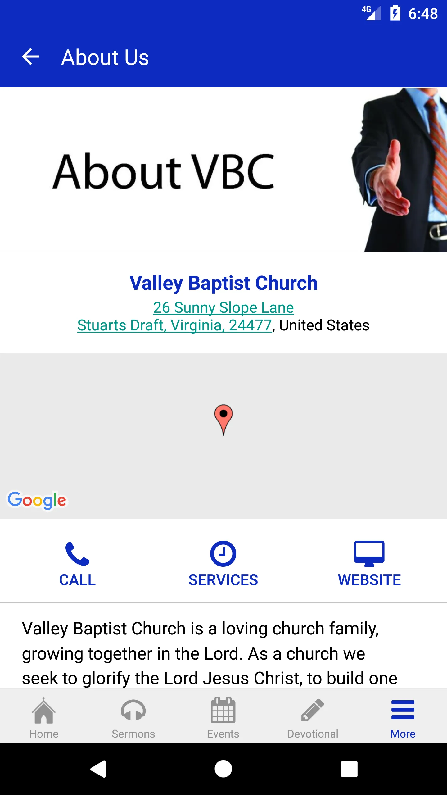 Valley Baptist Church VA | Indus Appstore | Screenshot