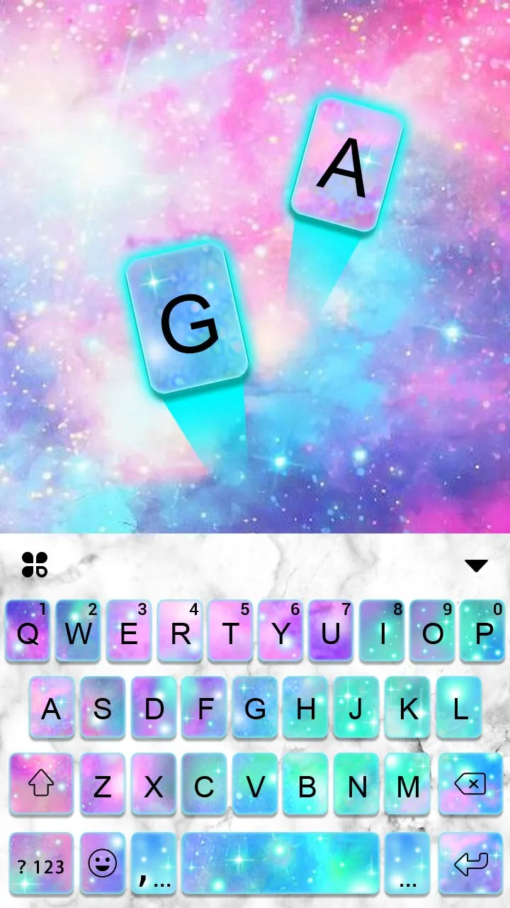 Galaxy Sparkle Keyboard Theme | Indus Appstore | Screenshot