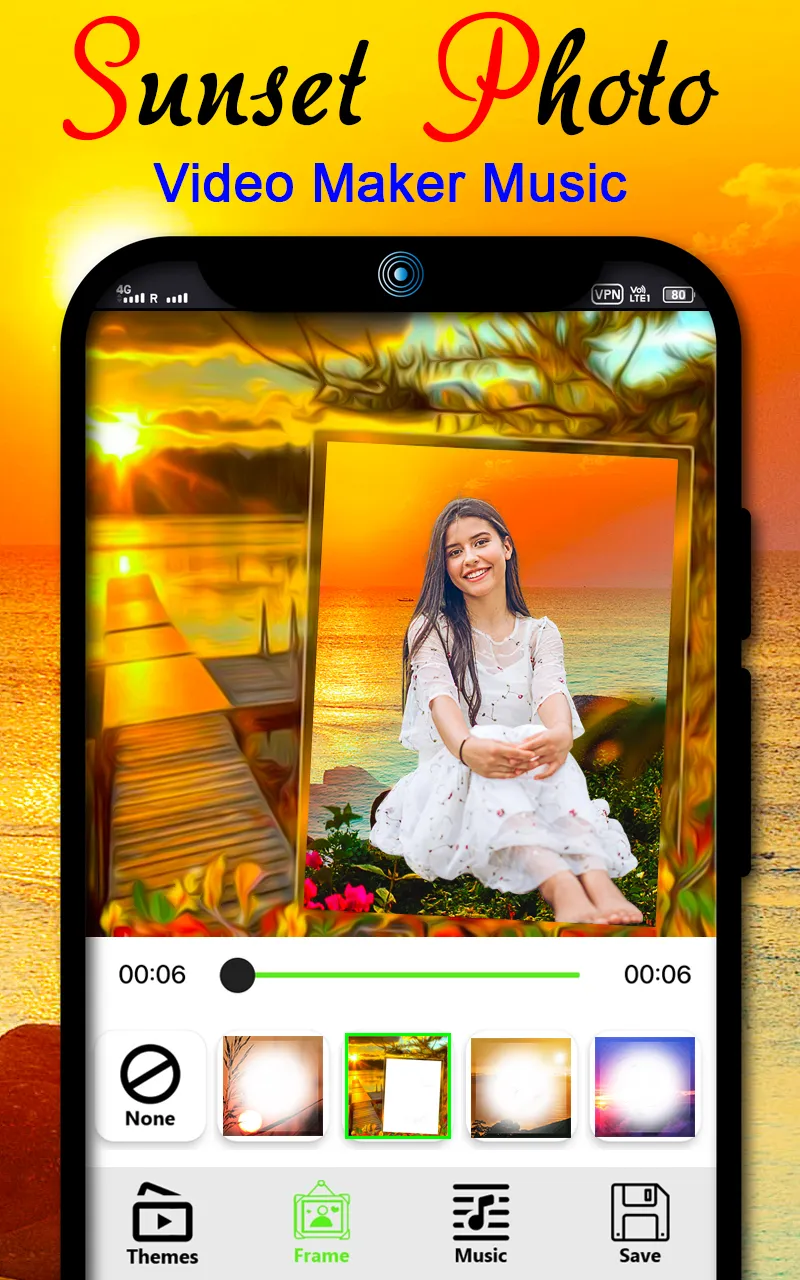 Sunset photo video maker music | Indus Appstore | Screenshot