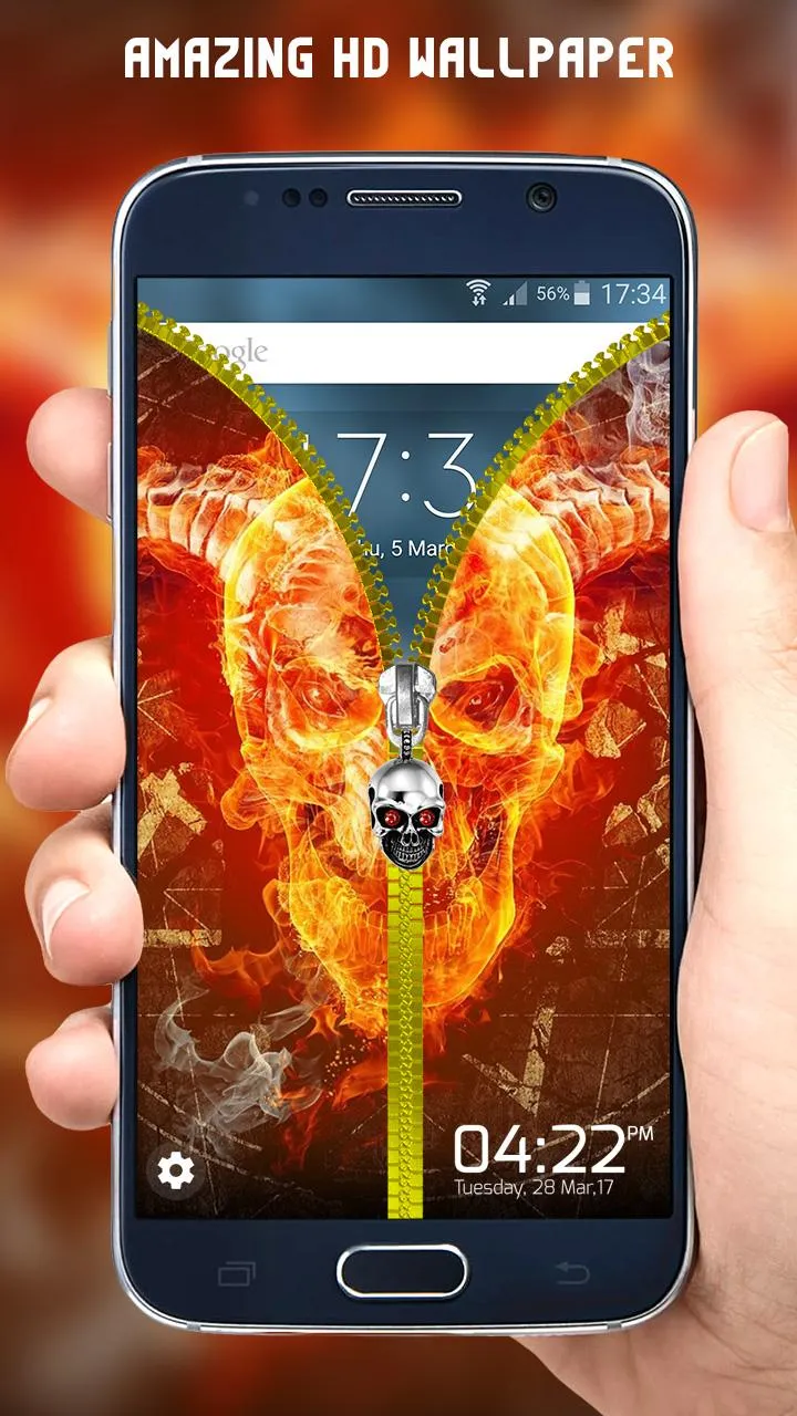 Skull Zipper Lock Screen | Indus Appstore | Screenshot