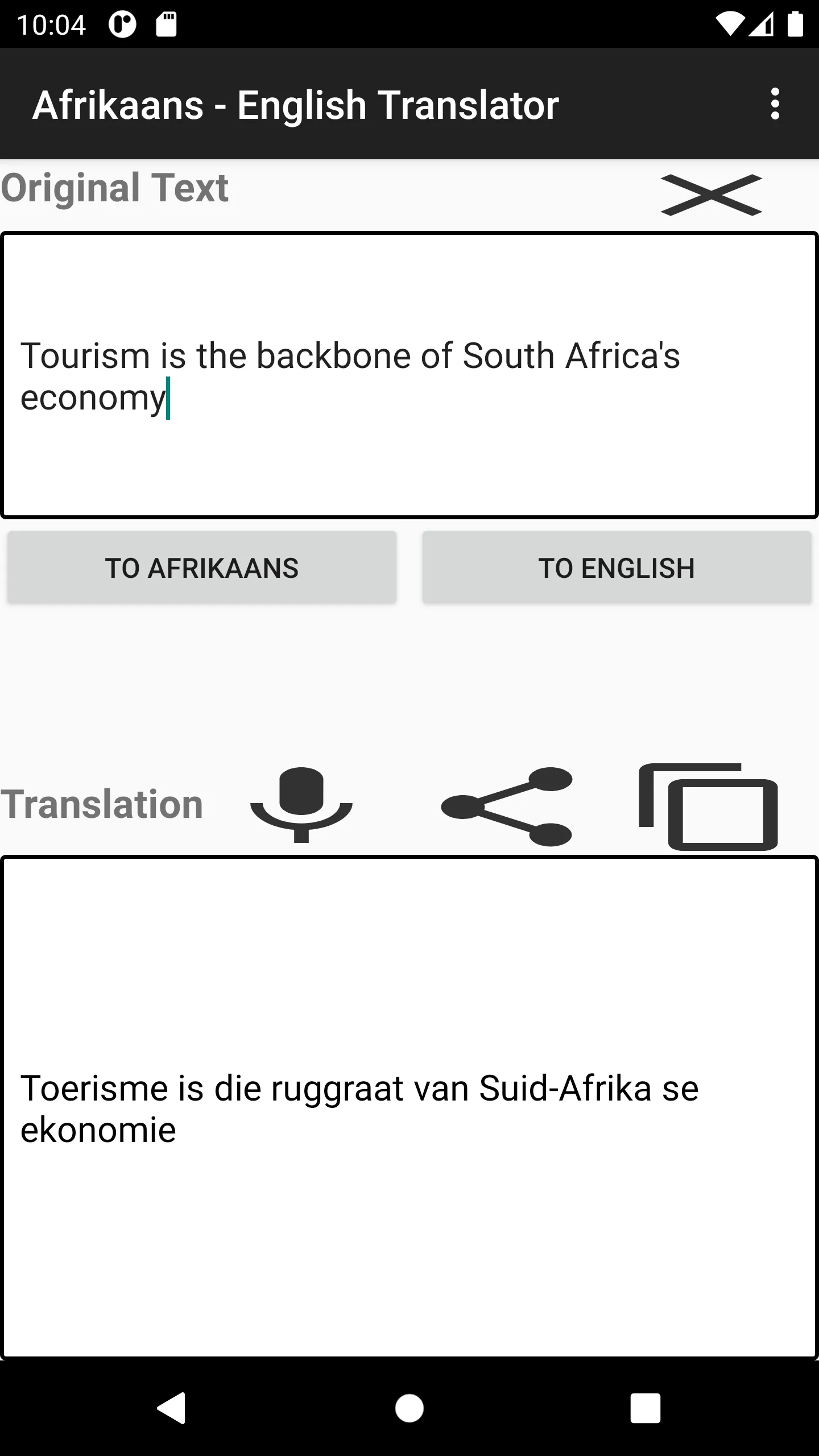 Afrikaans - English Translator | Indus Appstore | Screenshot