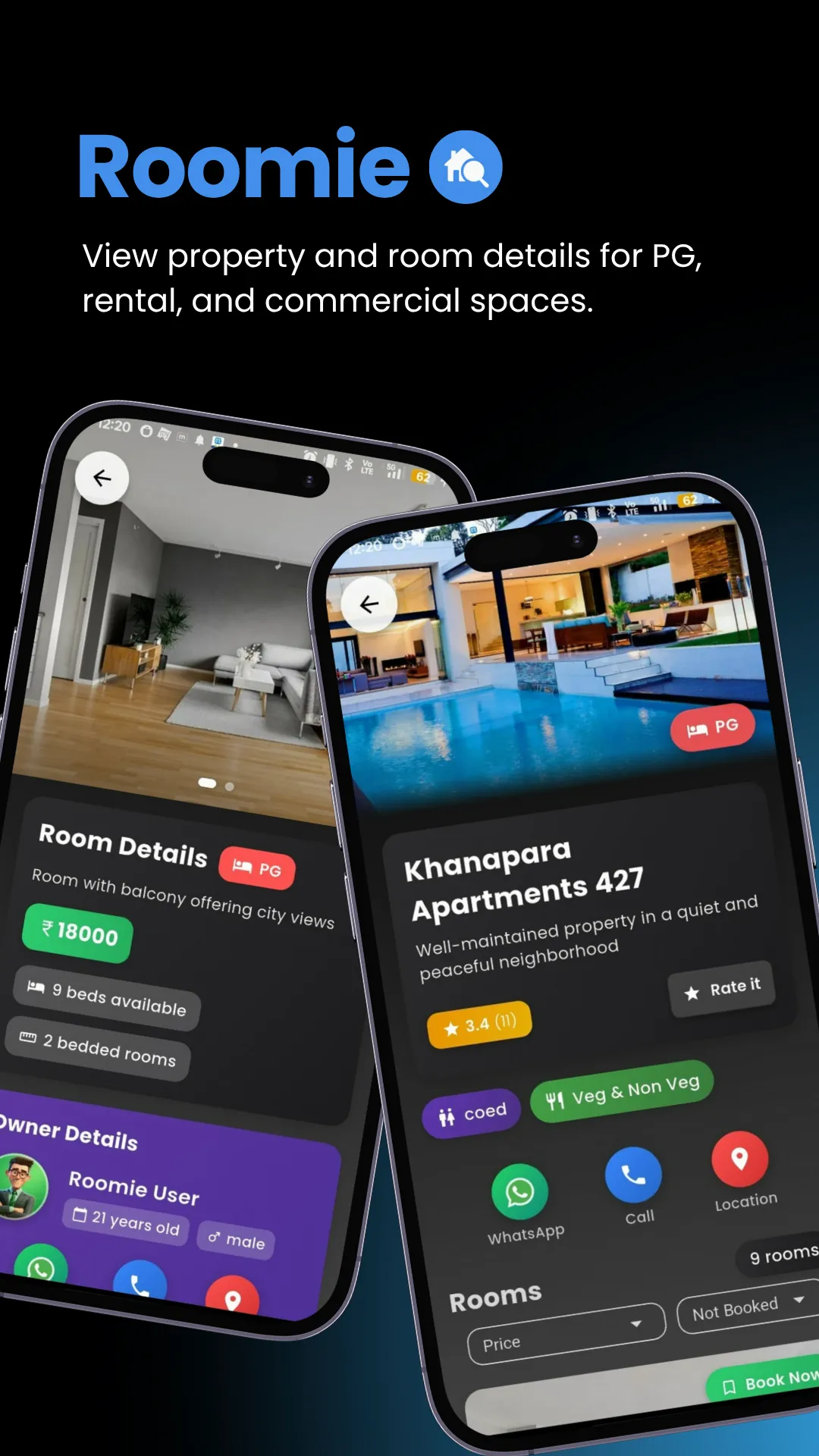 Roomie: Find Rent Rooms & PGs | Indus Appstore | Screenshot