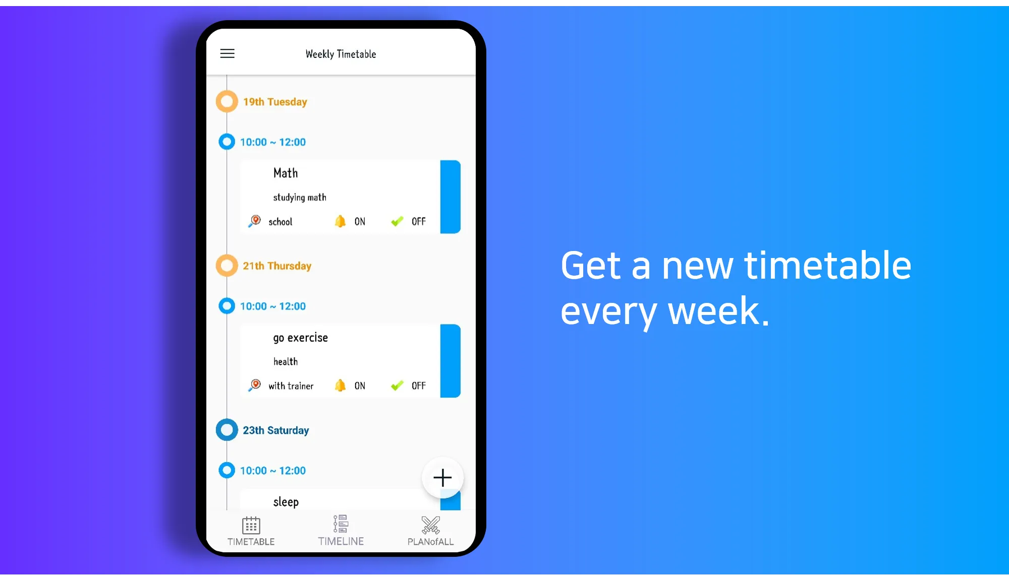 Timetable Planner with alarm f | Indus Appstore | Screenshot