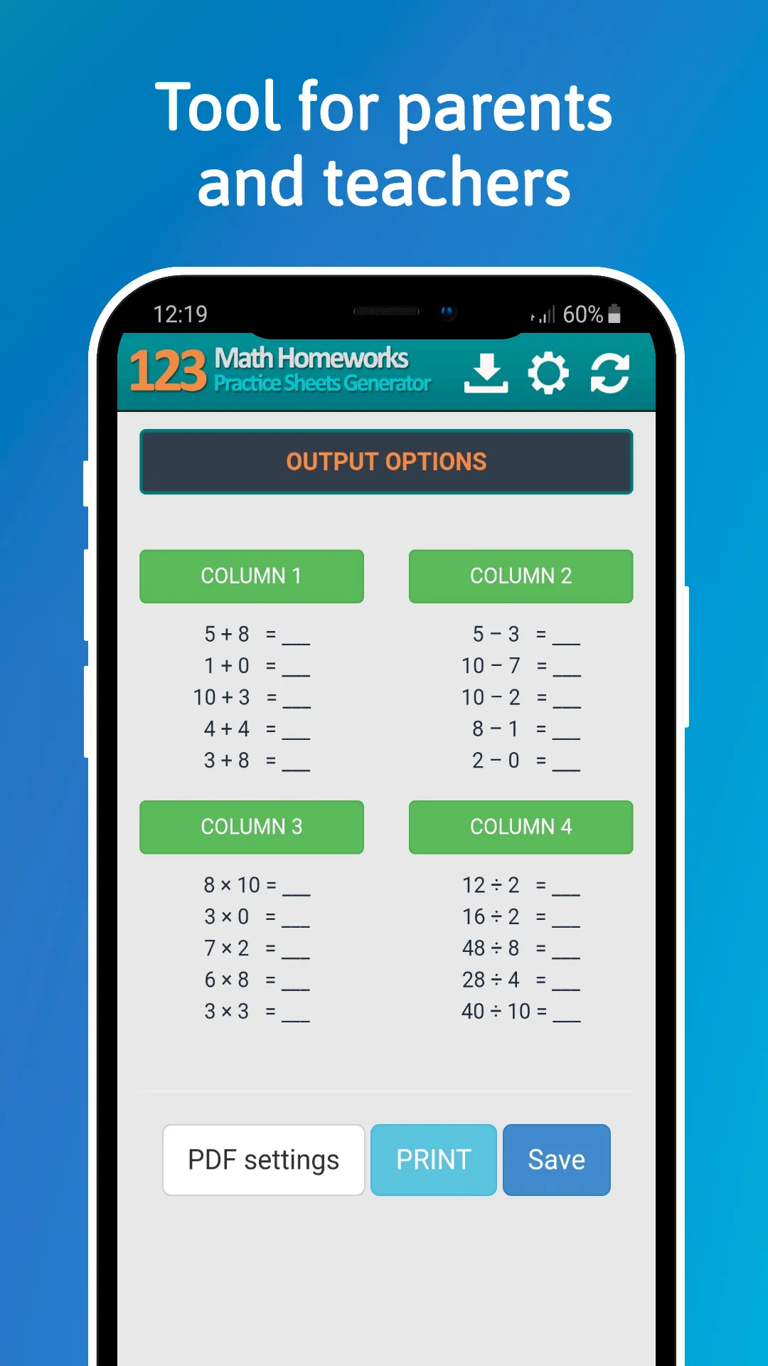 123 Math Homework - Worksheets | Indus Appstore | Screenshot