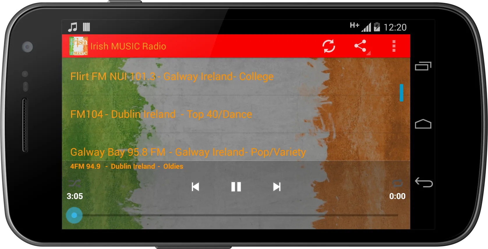 Irish Ireland MUSIC Radio | Indus Appstore | Screenshot