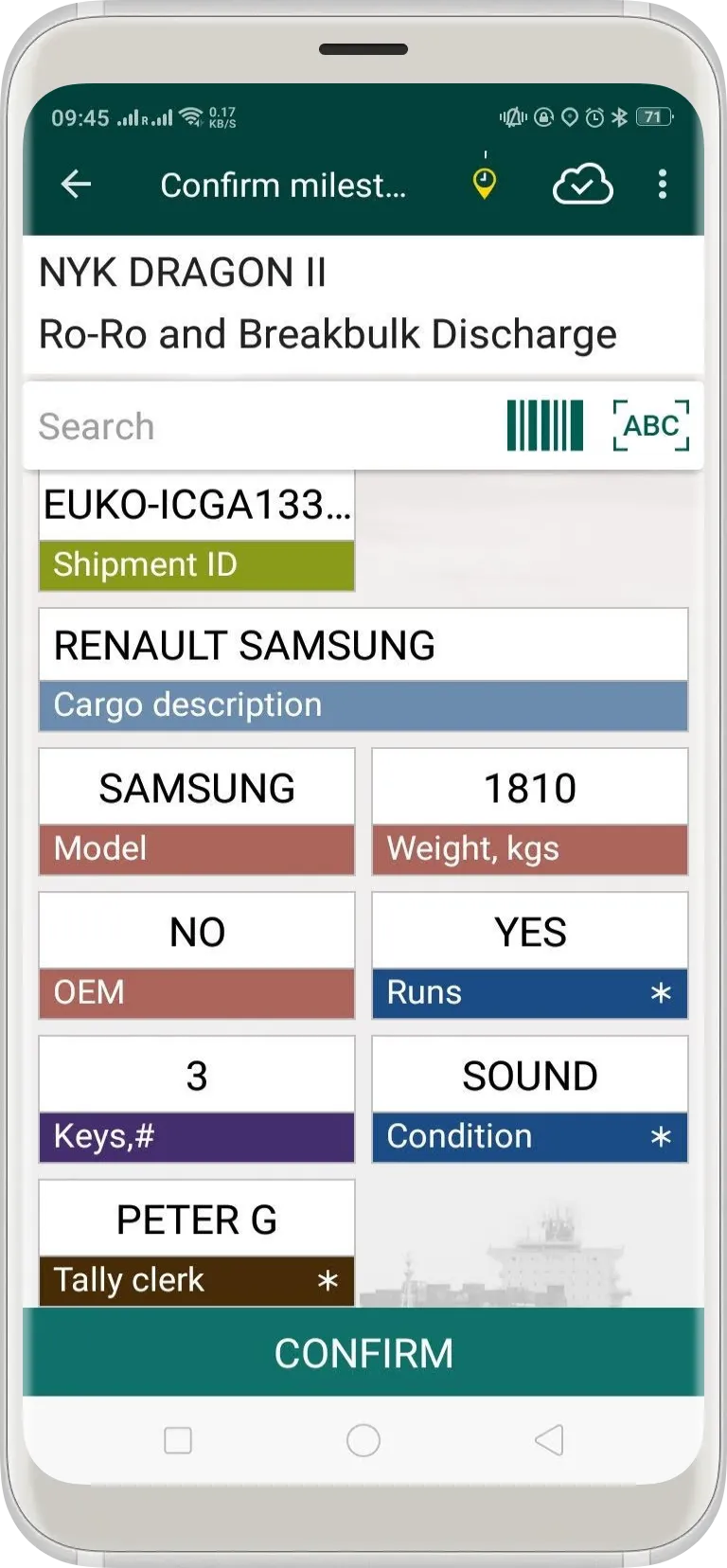 arl Ro-Ro Quay Tally | Indus Appstore | Screenshot