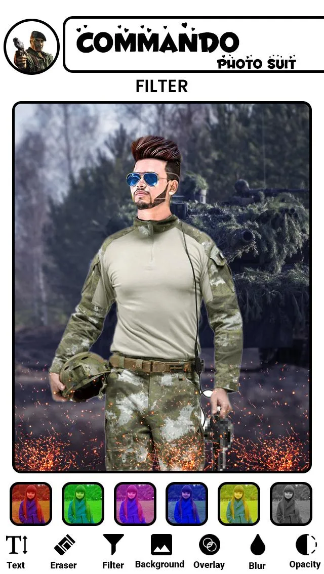 Commando Photo Suit | Indus Appstore | Screenshot