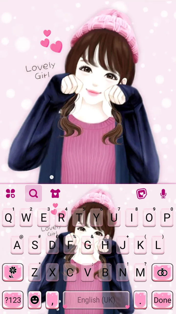 Lovely Cute Girl Keyboard Back | Indus Appstore | Screenshot