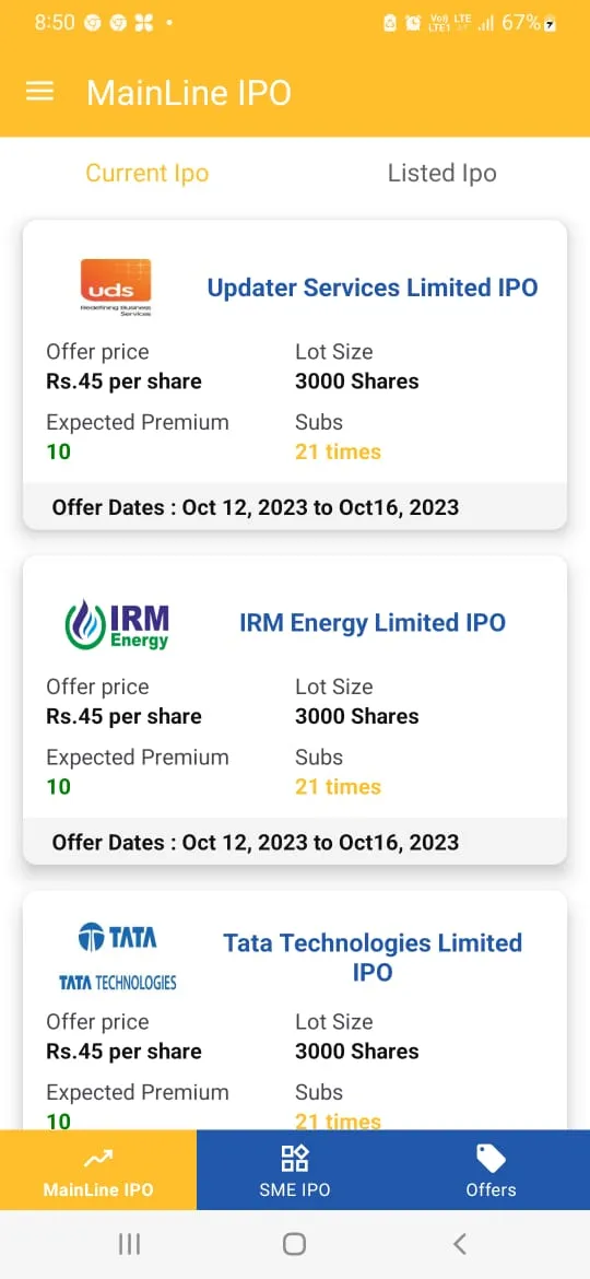 IPO GMP WATCH : Upcoming IPOs | Indus Appstore | Screenshot