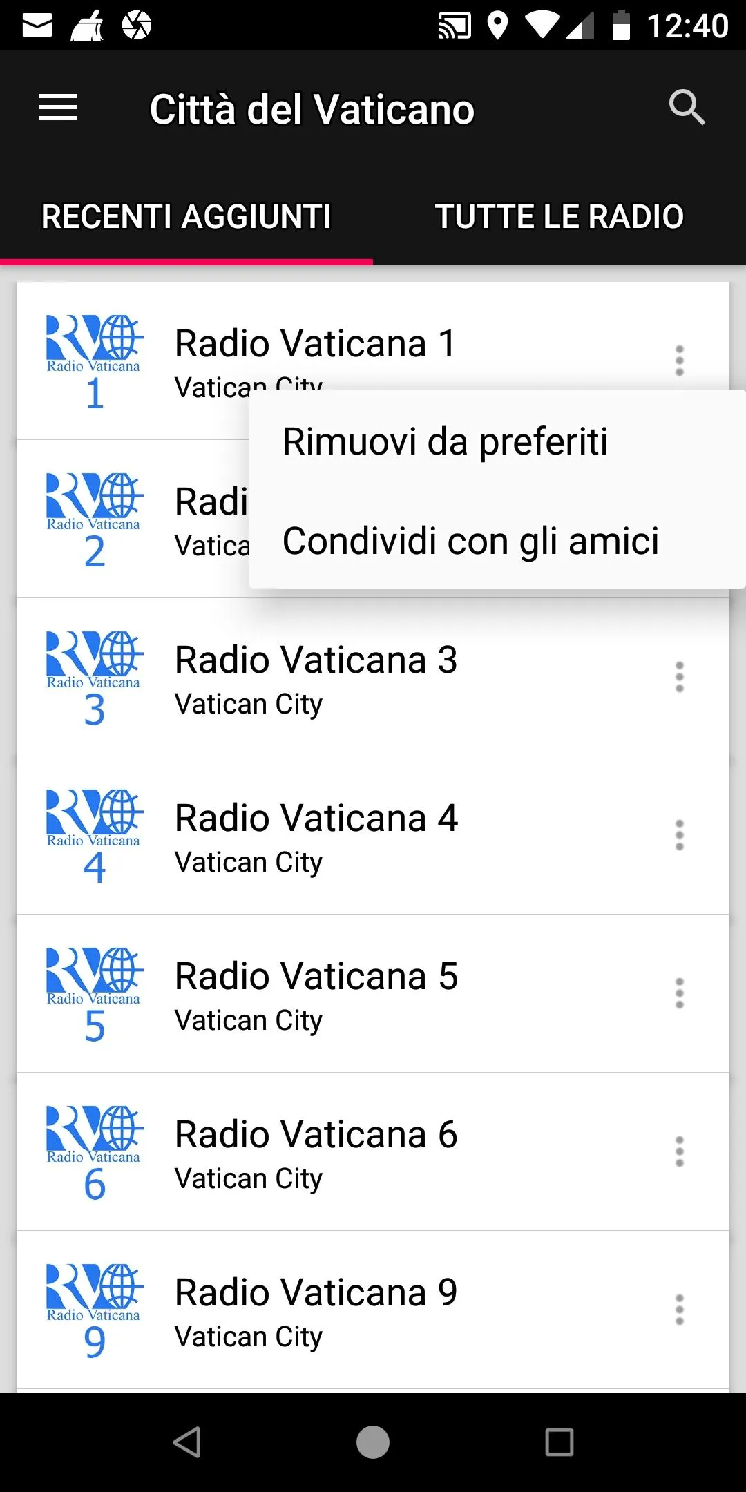 Vatican City Radio Stations | Indus Appstore | Screenshot