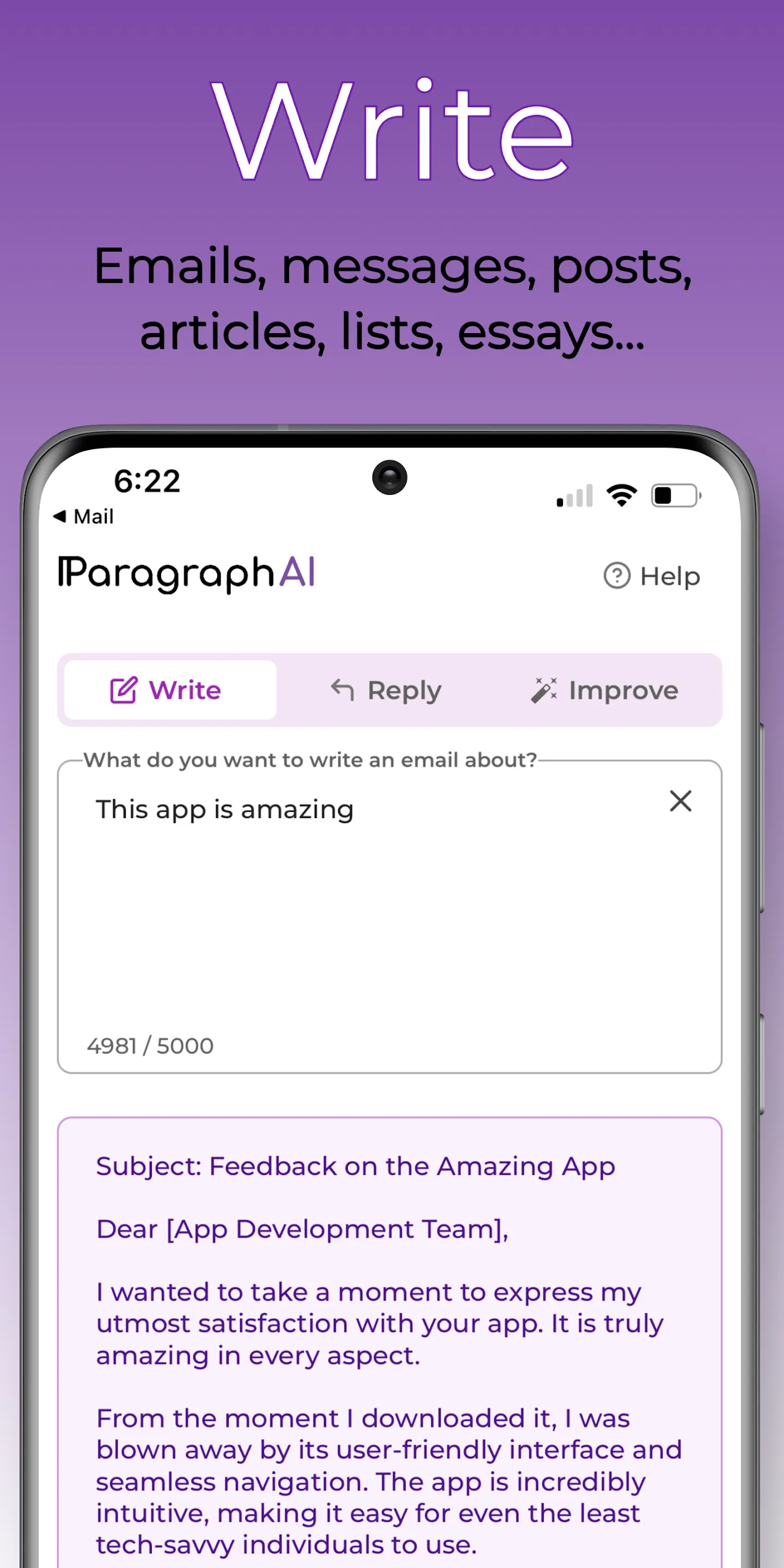 ParagraphAI: GPT Writer & Chat | Indus Appstore | Screenshot