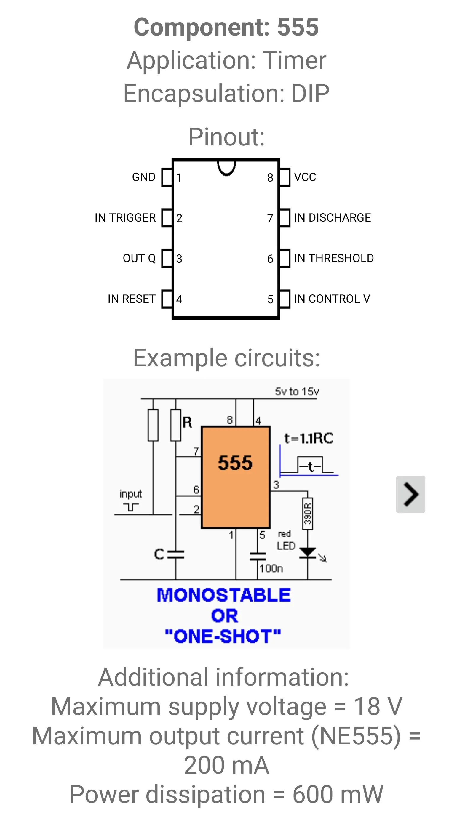 Electronic Component Pinouts | Indus Appstore | Screenshot