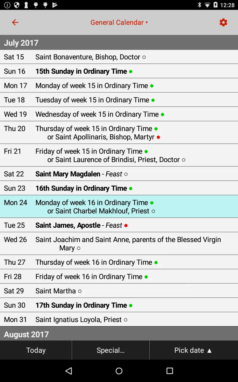 Catholic Calendar: Universalis | Indus Appstore | Screenshot