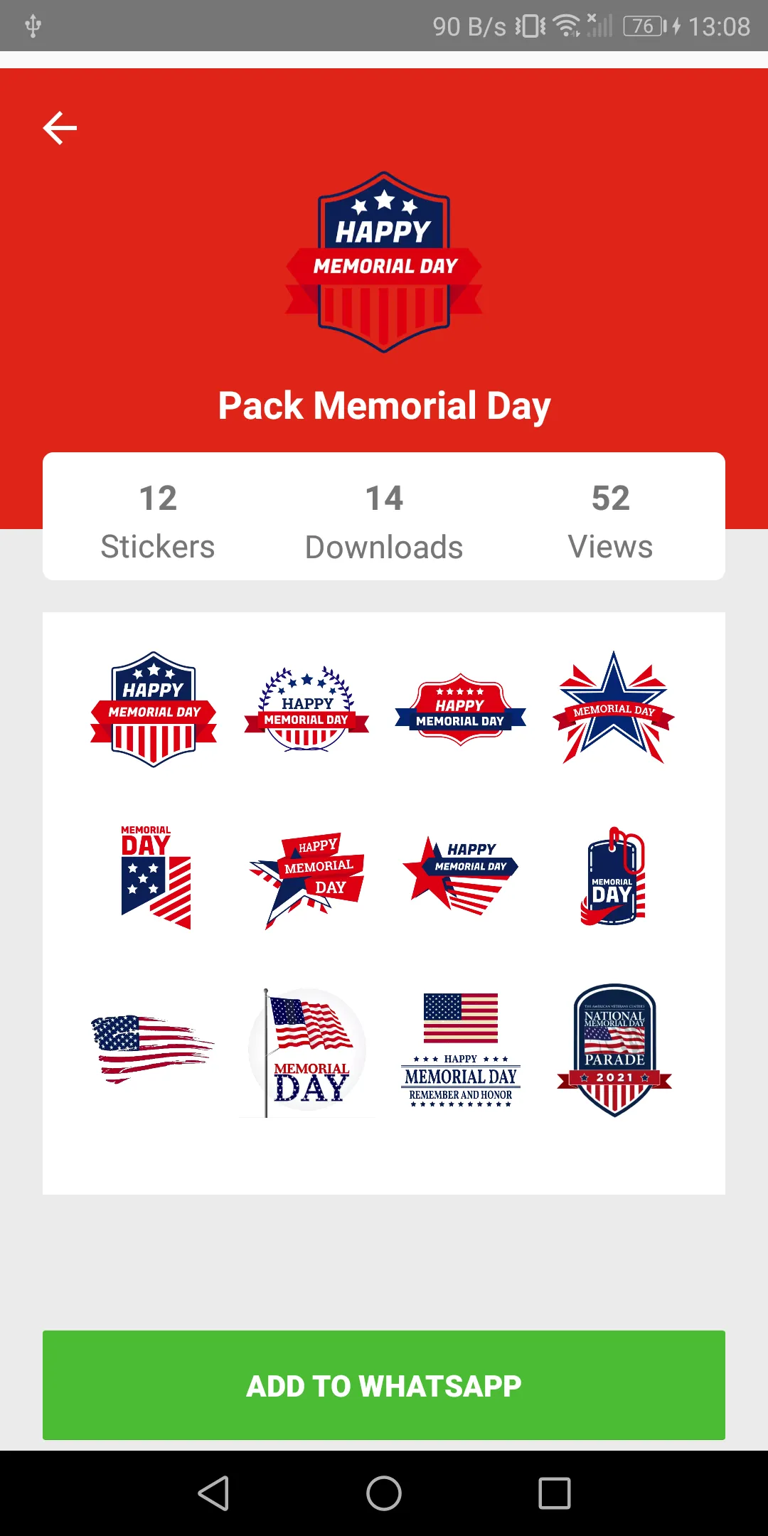 USA Stickers for WhatsApp | Indus Appstore | Screenshot