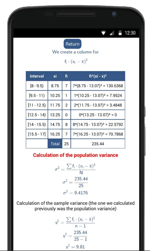 Statistics Calculator | Indus Appstore | Screenshot