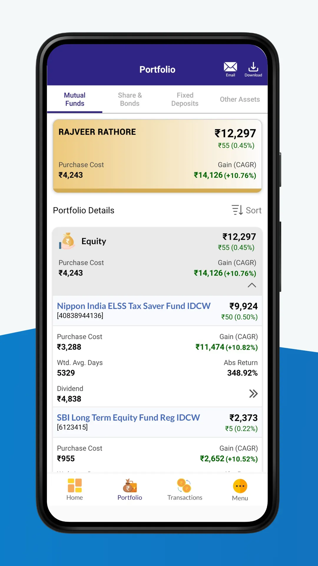 Mutual Fund, SIP - MF Bazaar | Indus Appstore | Screenshot