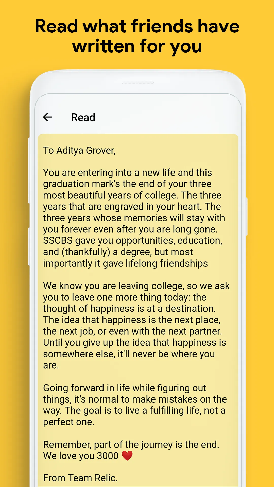 Relic: Your virtual yearbook | Indus Appstore | Screenshot