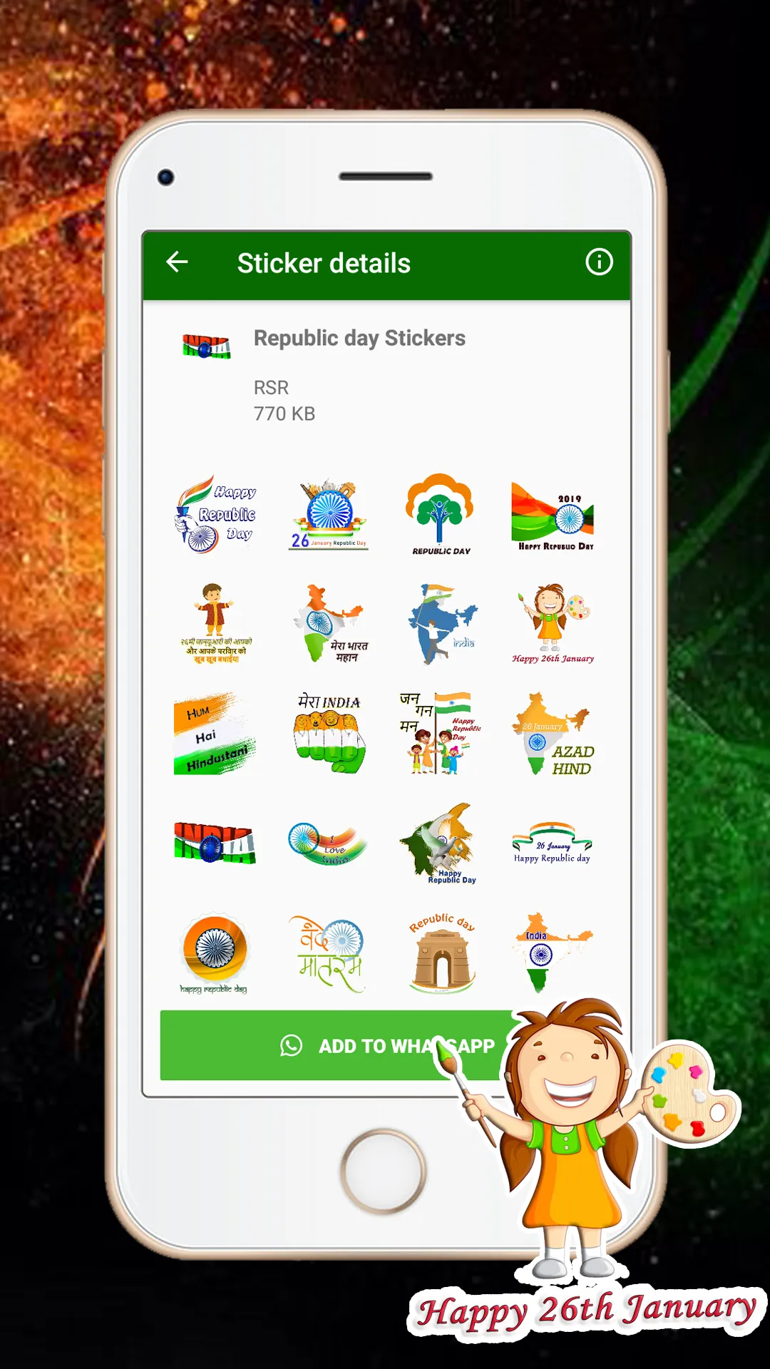 india Republic Day sticker | Indus Appstore | Screenshot