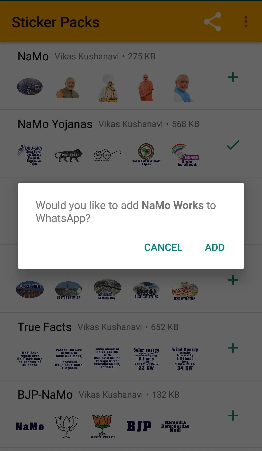 NaMo Stickers for Whatsapp | Indus Appstore | Screenshot