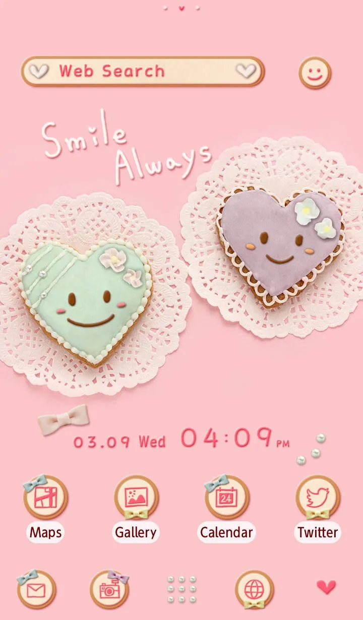 Cute Theme-Heart Cookies- | Indus Appstore | Screenshot