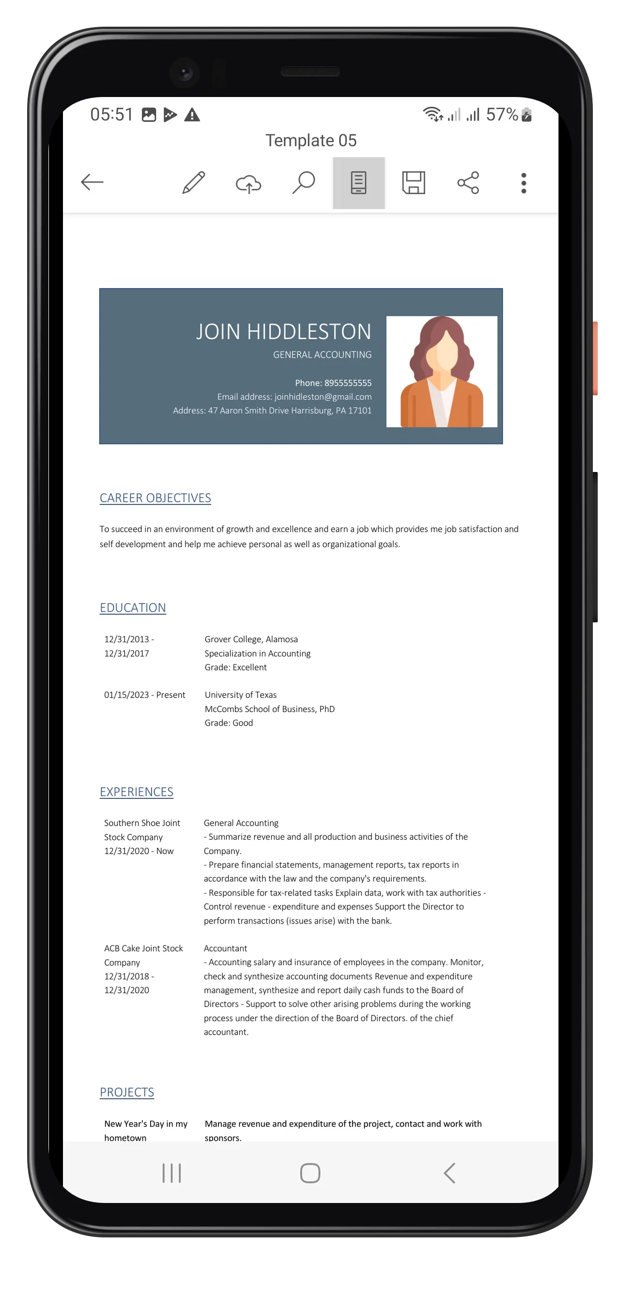 Word Resume Creator | Indus Appstore | Screenshot