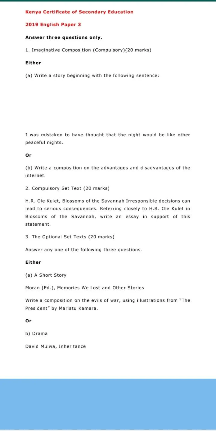 Kcse English Past Papers | Indus Appstore | Screenshot