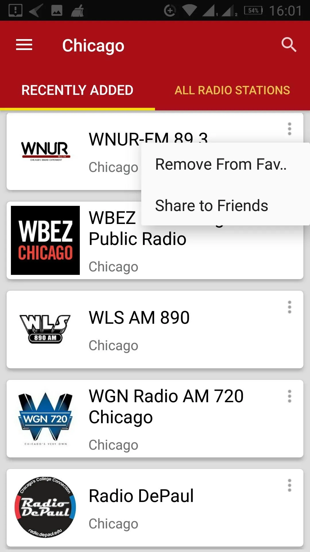 Chicago Radio Stations | Indus Appstore | Screenshot