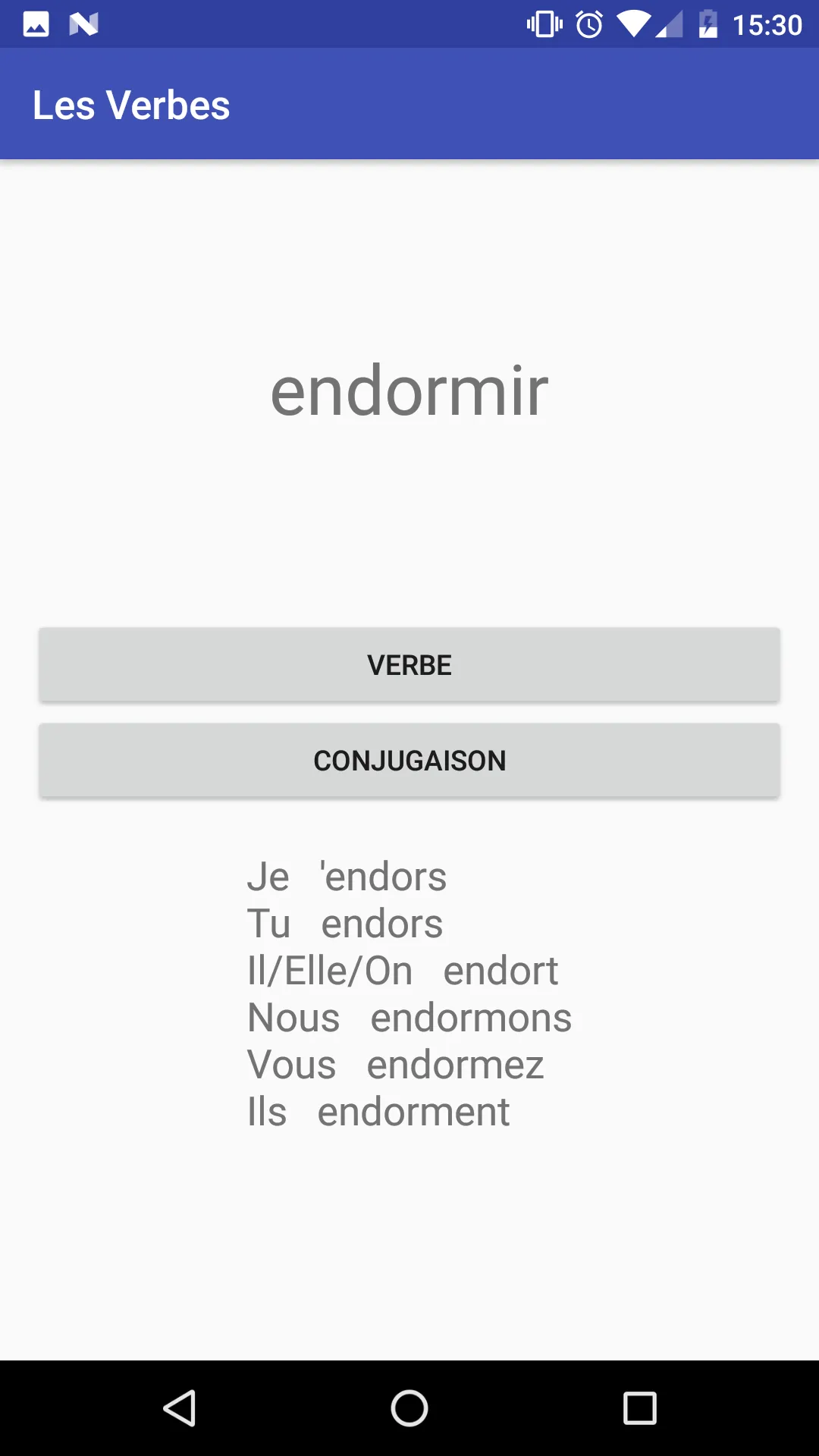 Verb Conjugation in French | Indus Appstore | Screenshot